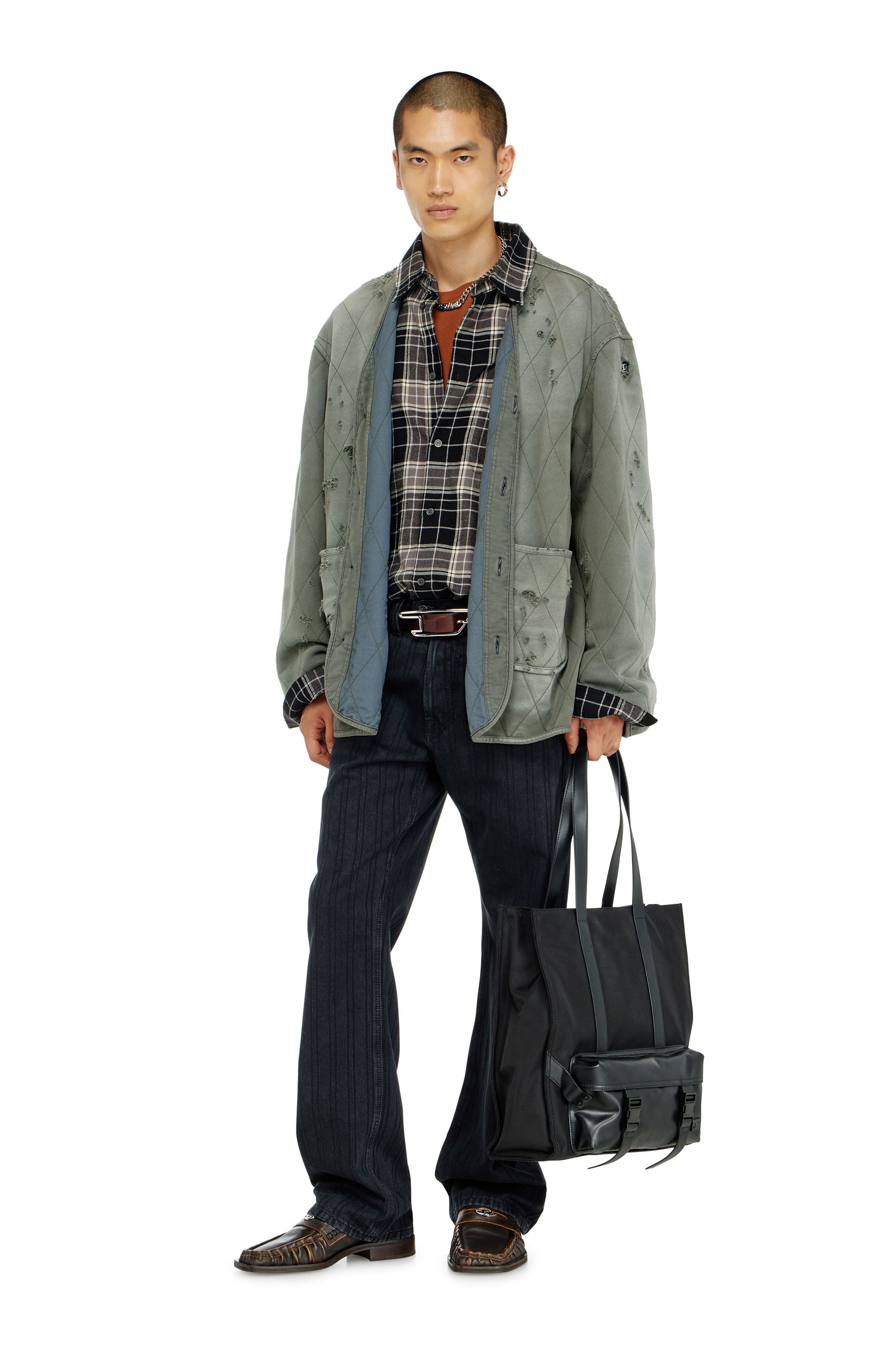 Diesel - Relaxed Jeans 1980 D-Eeper 09Q12 Hombre, Negro/Gris oscuro - 2