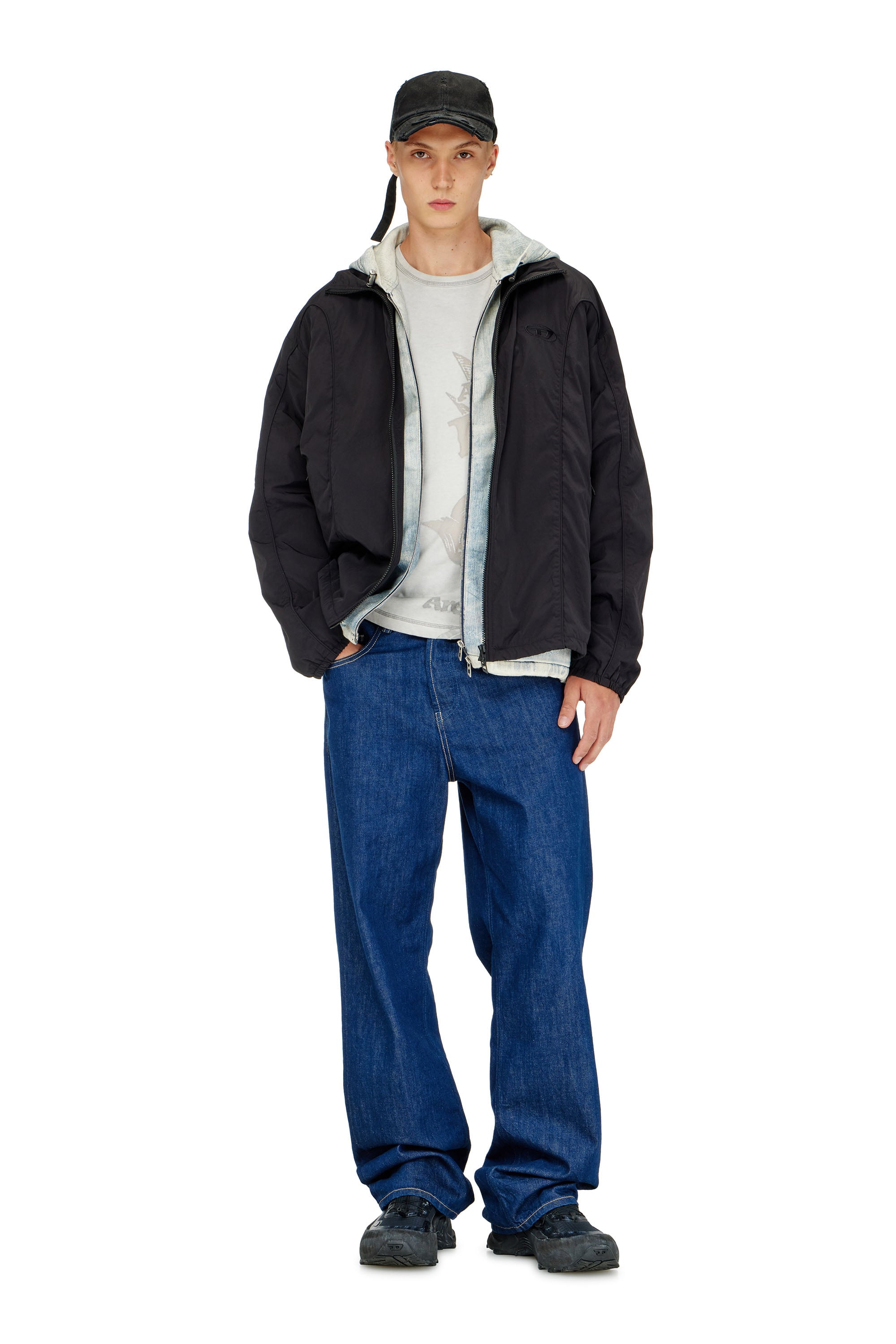 Diesel - C-BIGDOV, Gorra de sarga de algod&oacute;n con detalles desgastados Hombre in Negro - 4
