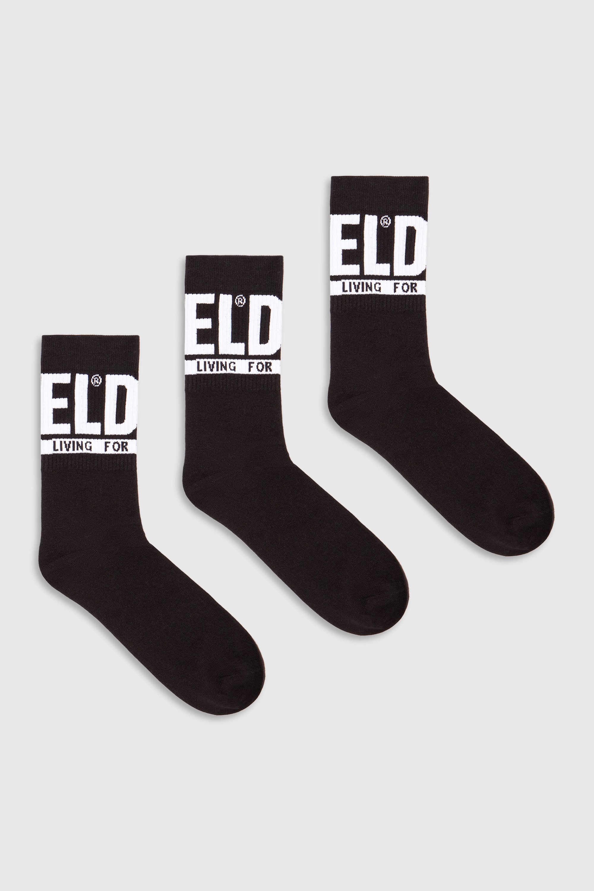 Diesel - SKM-RAY-THREEPACK, Male's Three-pack of logo cuff socks in Black - 1