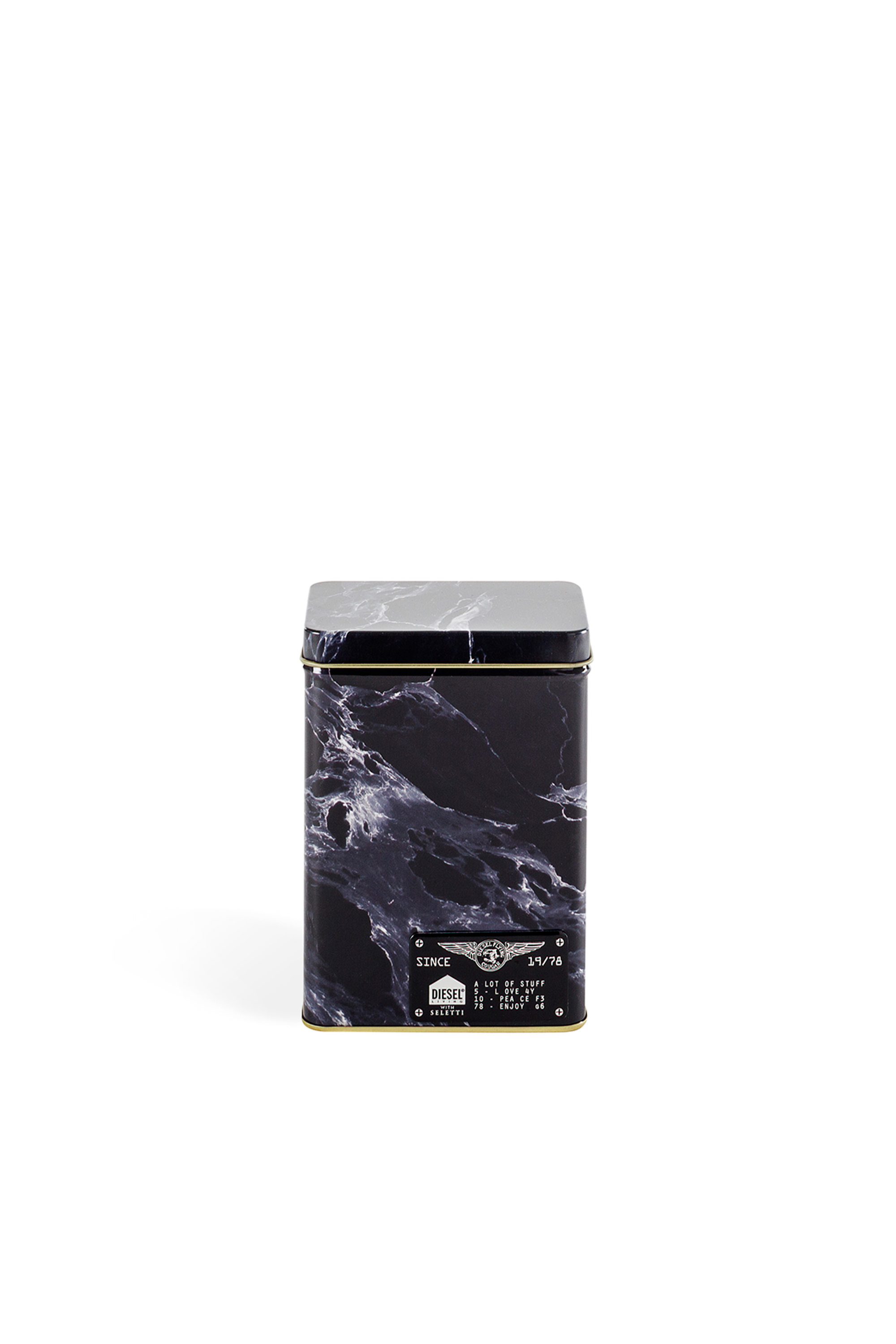 Black metal box with lid