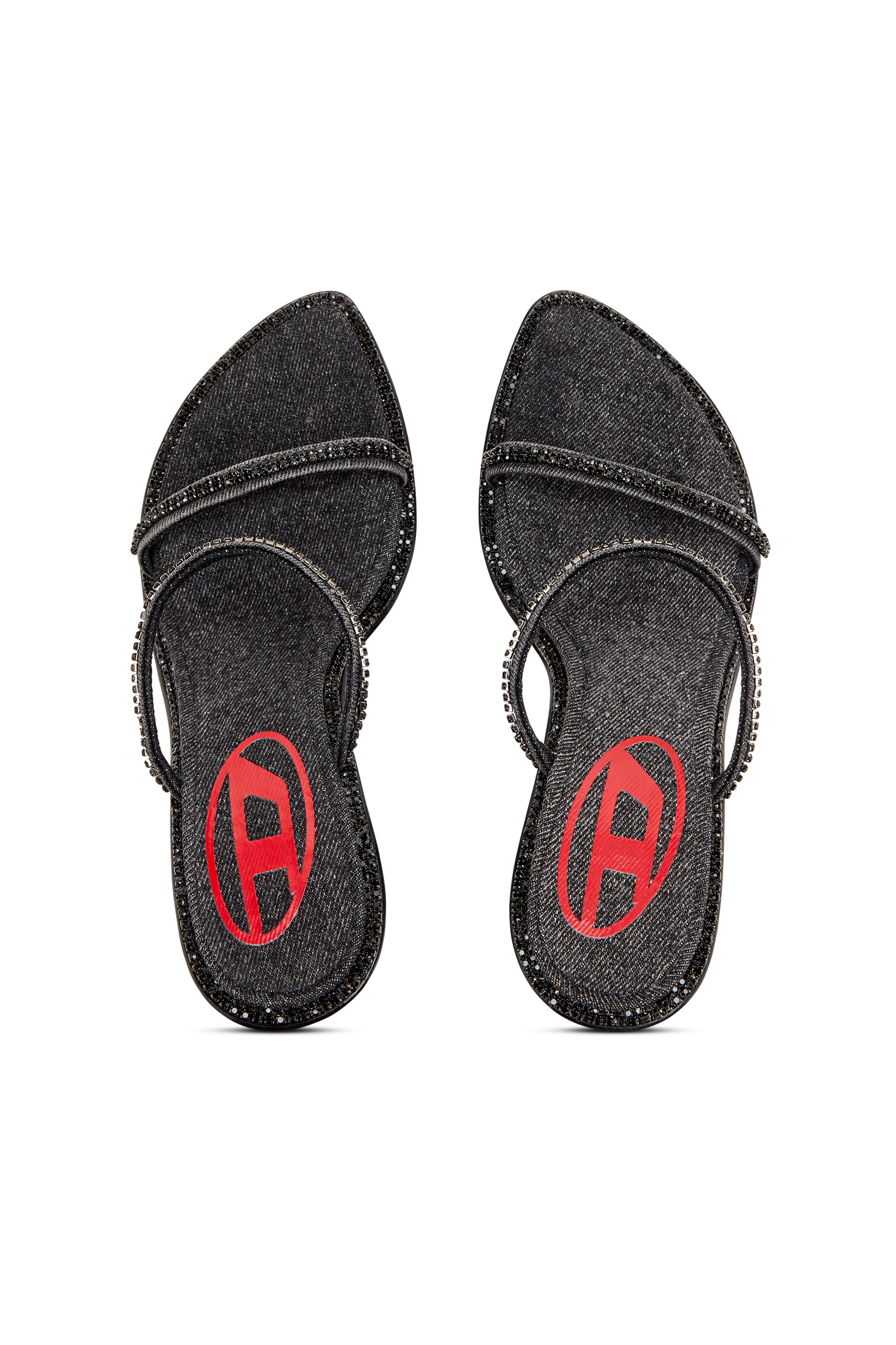 Diesel - D-HAVANNA SDL, Female's D-Havanna-Heeled mules in crystal denim in Black - 4