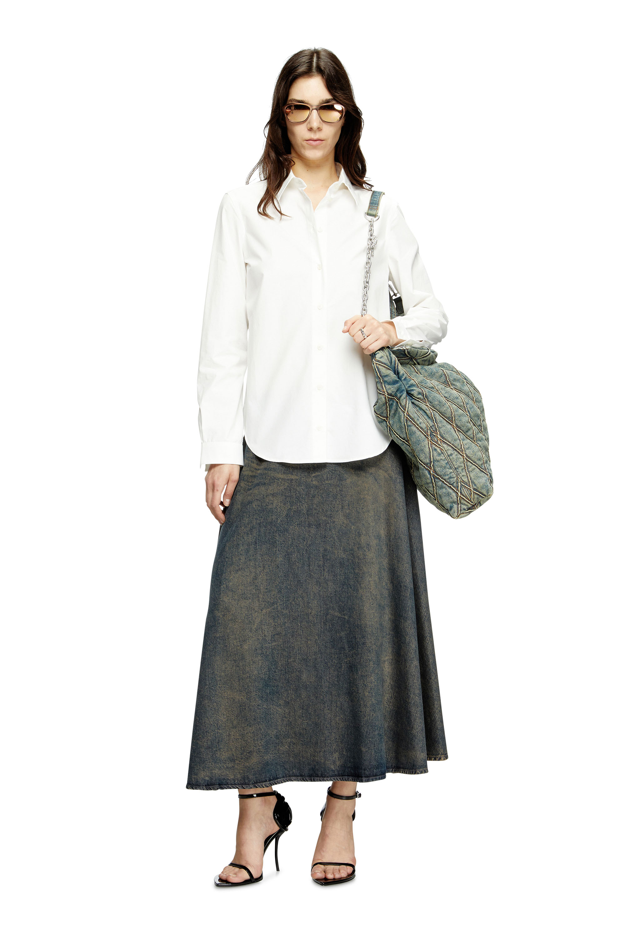 Diesel - CHARM-D HOBO, Female's Charm-D-Large hobo in argyle quilted denim in Blue - 2