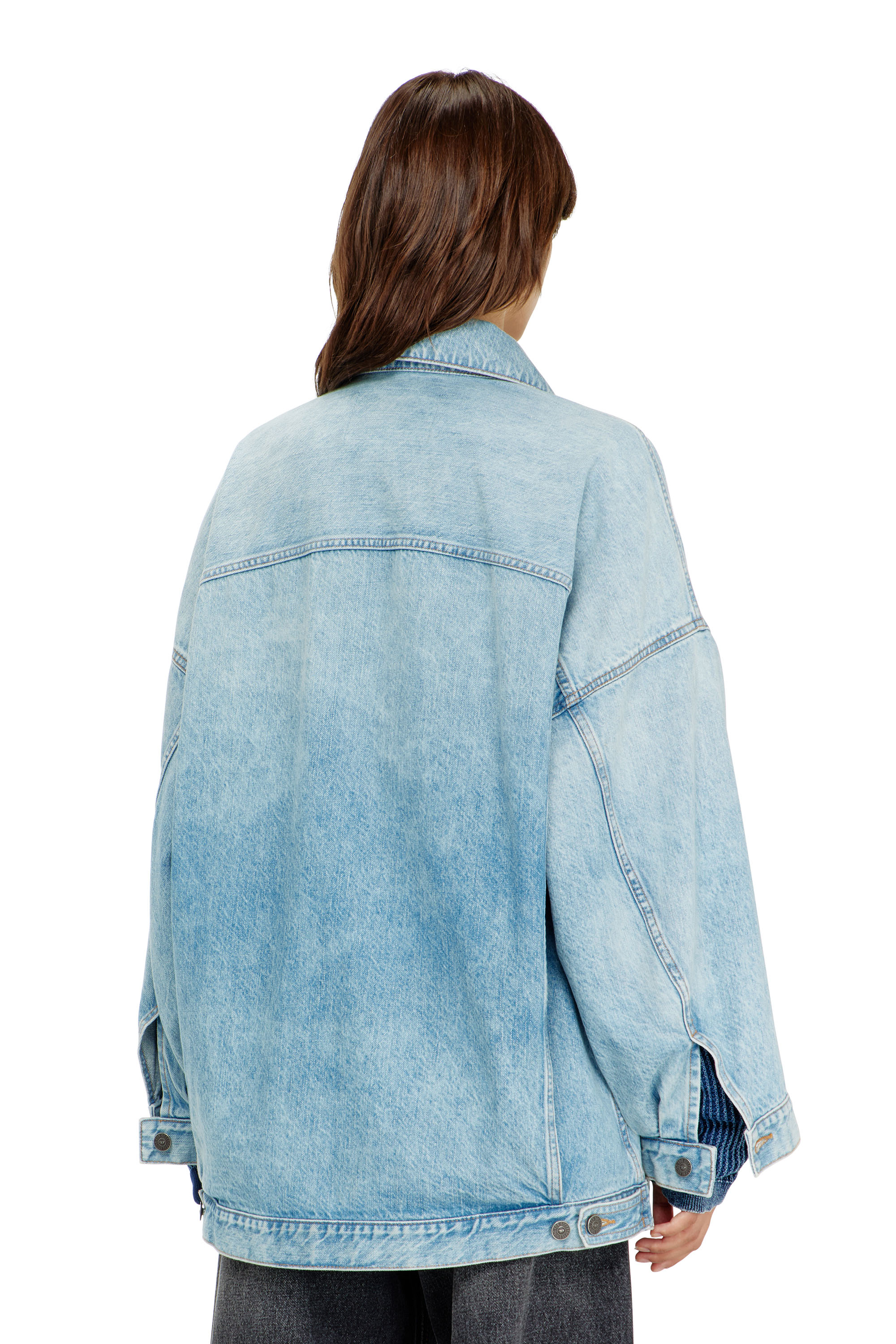 Diesel - DE-LIN, Female's Oversized denim workwear jacket in Light Blue - 4