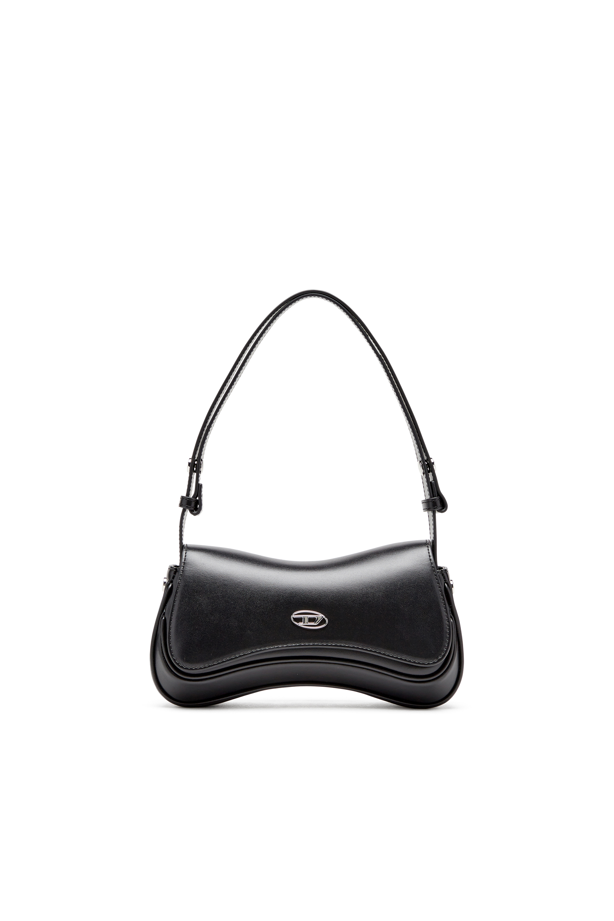 Women's Play-Semi gloss leather shoulder bag | Black | Diesel
