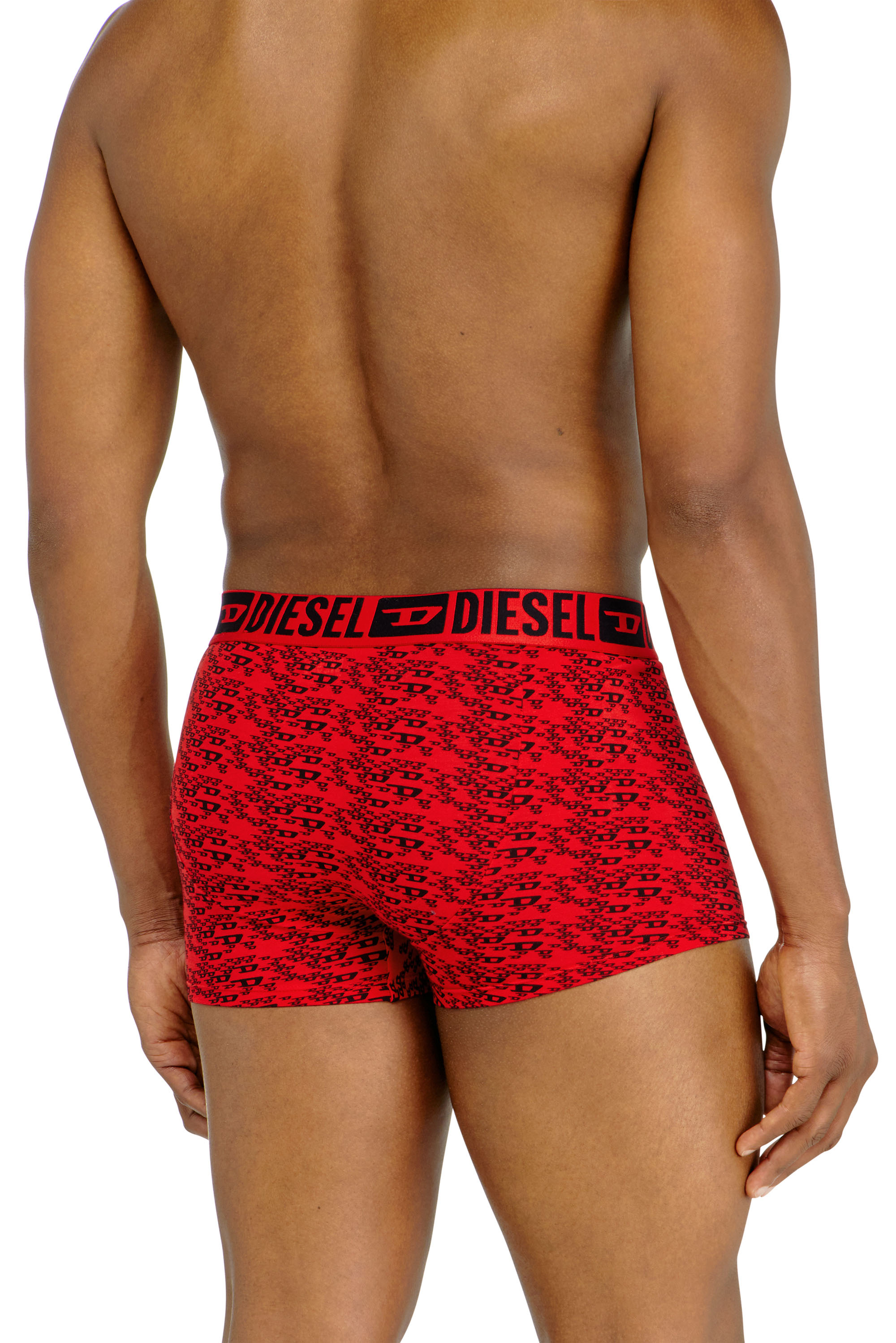Diesel - MIKE-D-CORE-3PACK, Male's Set of three stretch cotton trunks with all-over print in Black/Red - 4
