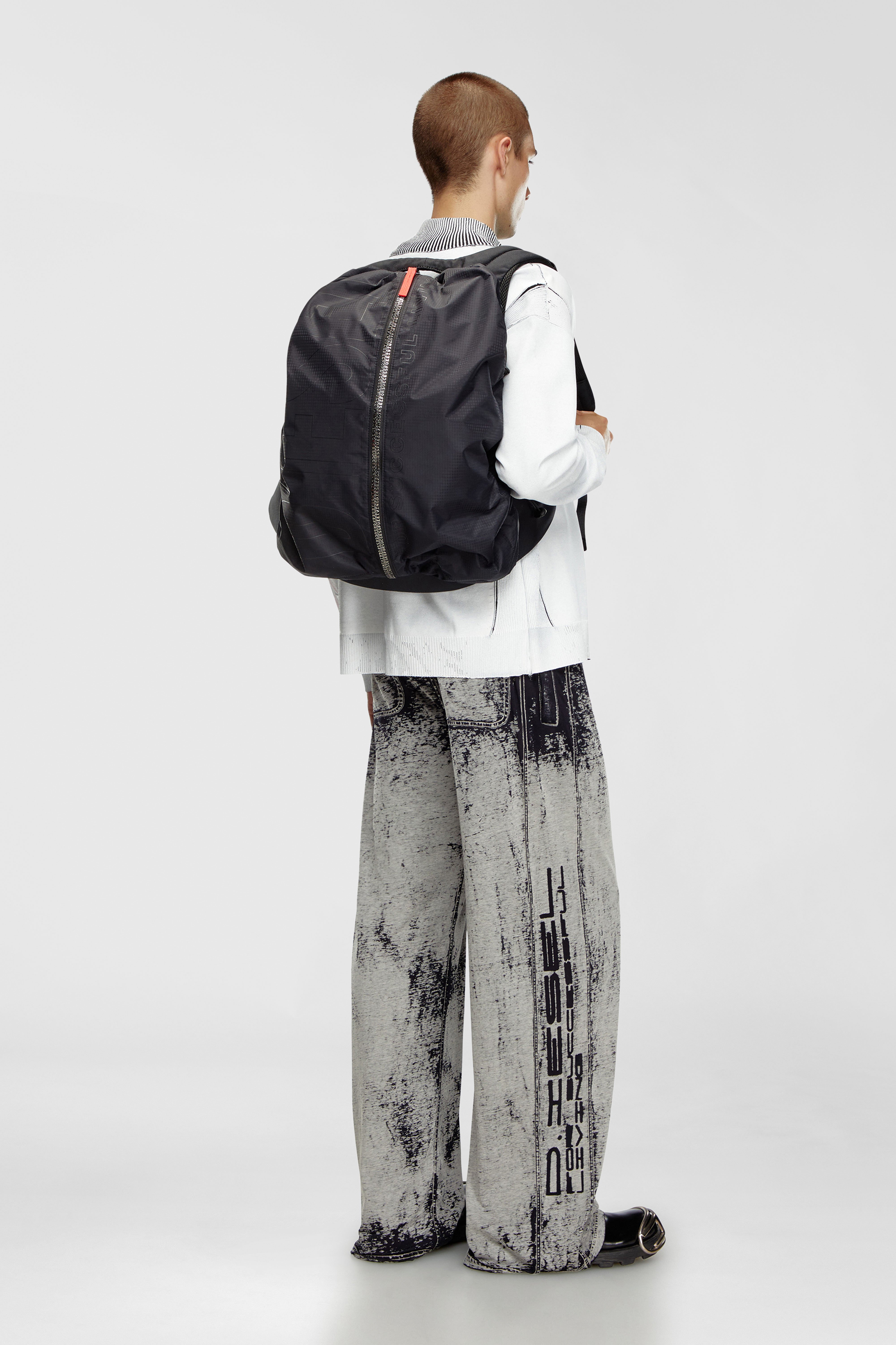 Men's Zip-D-Backpack in check-jacquard shell | Black | Diesel US