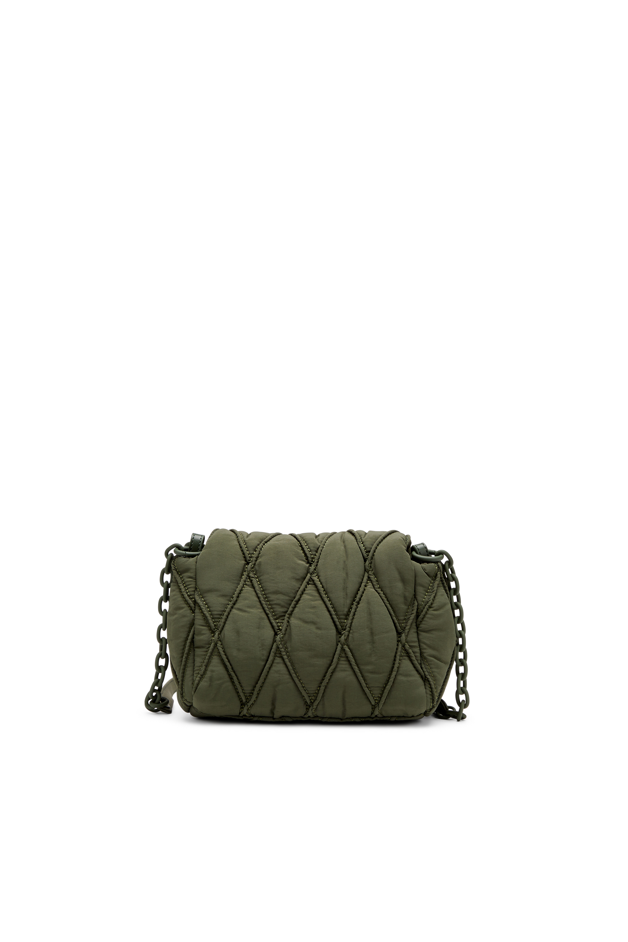 Diesel - CHARM-D SHOULDER S, Female's Charm-D S-Small shoulder bag in quilted nylon in Dark Green - 3