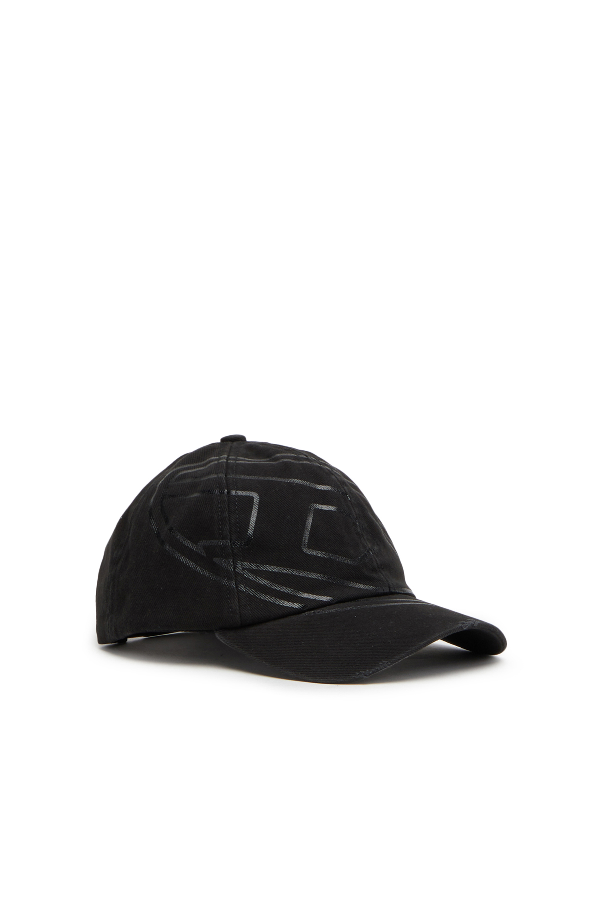 Diesel - C-COLM-STEN, Man's Baseball cap in brushed twill in Black - 1