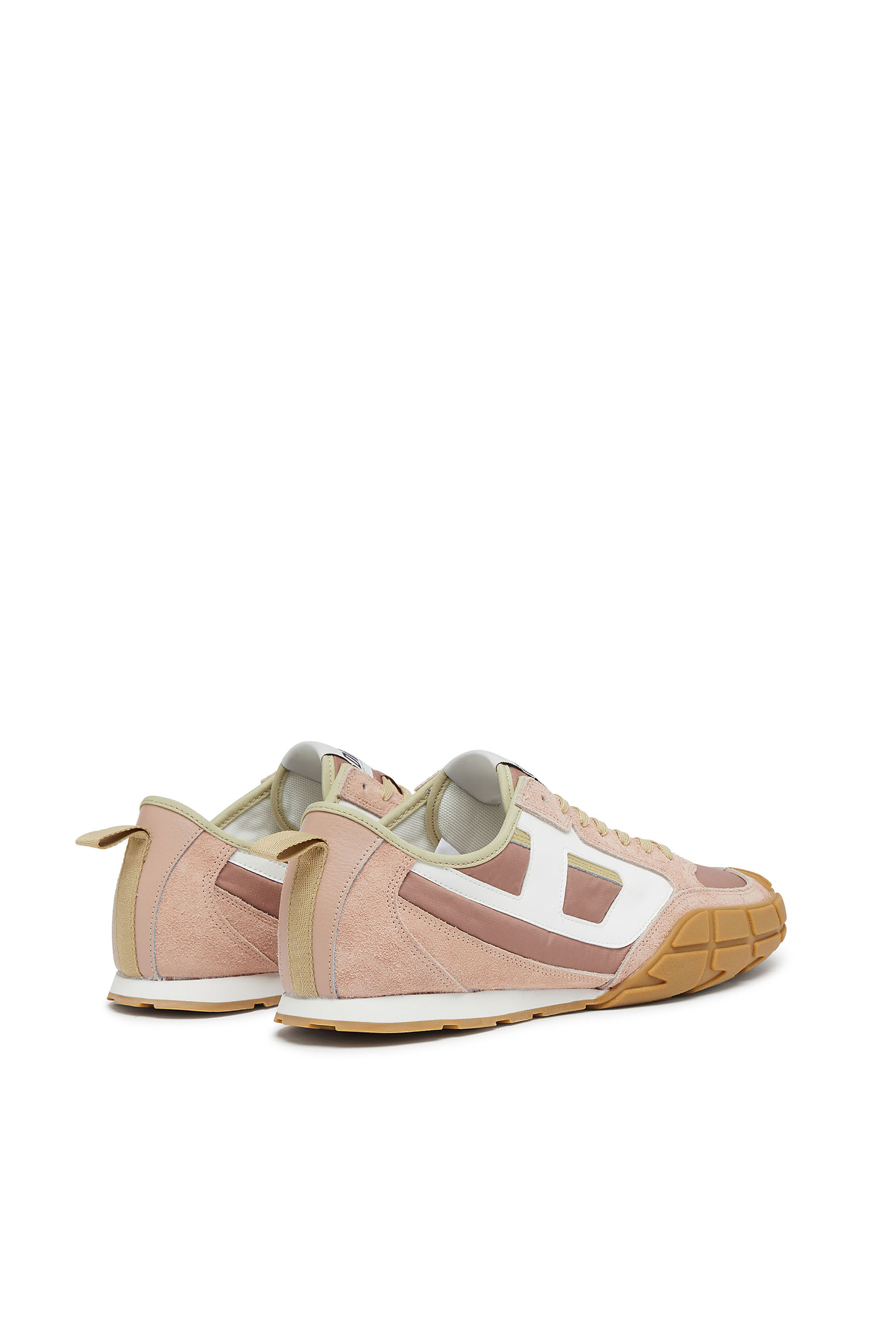 Diesel - S-PAGODHA LOW W, Female's S-Pagodha-Sneakers in leather, suede and ripstop in Pink/White - 3