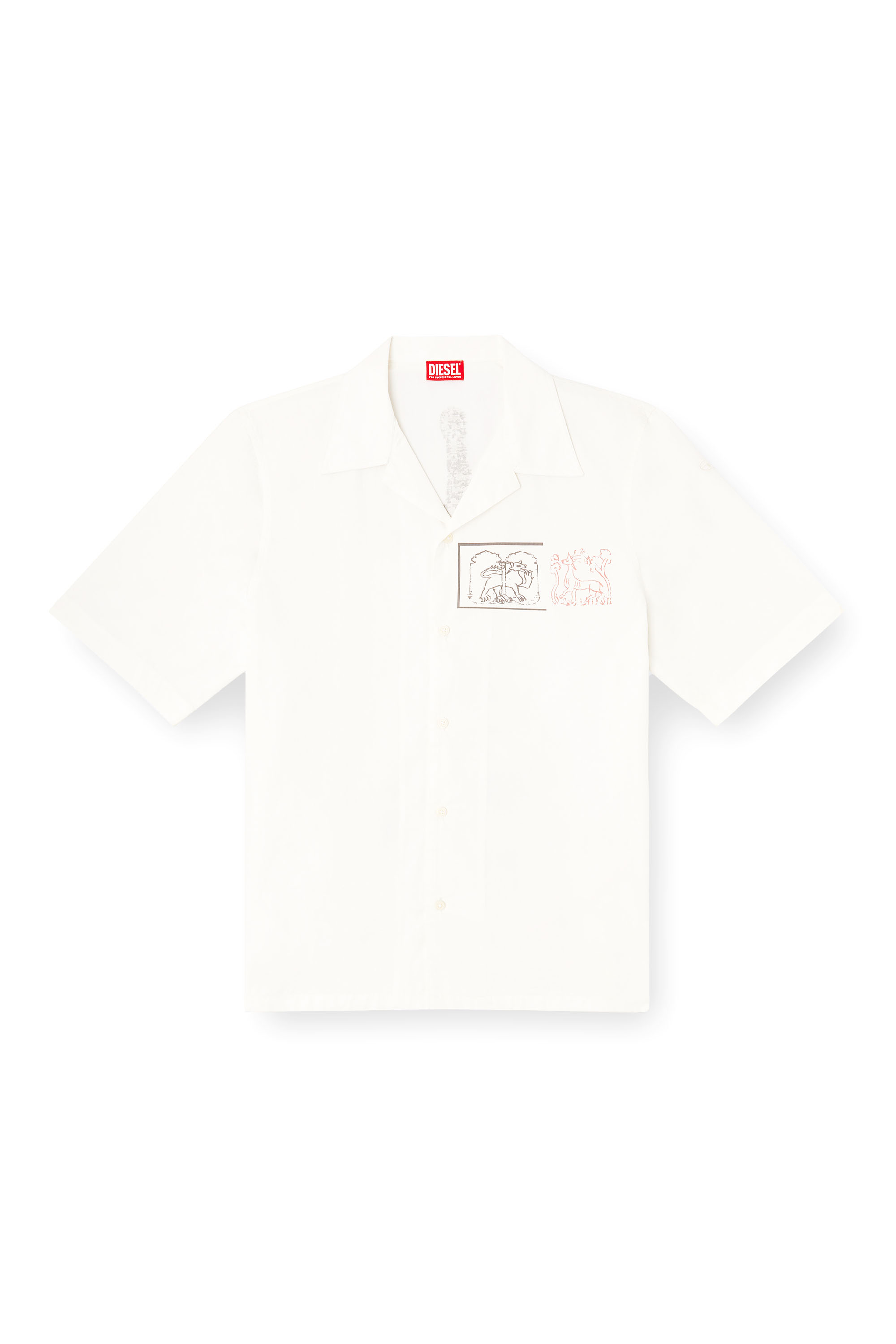 Diesel - S-BRACK-A-HGBS, Chemise avec imprimé épée Homme in Blanc - 4