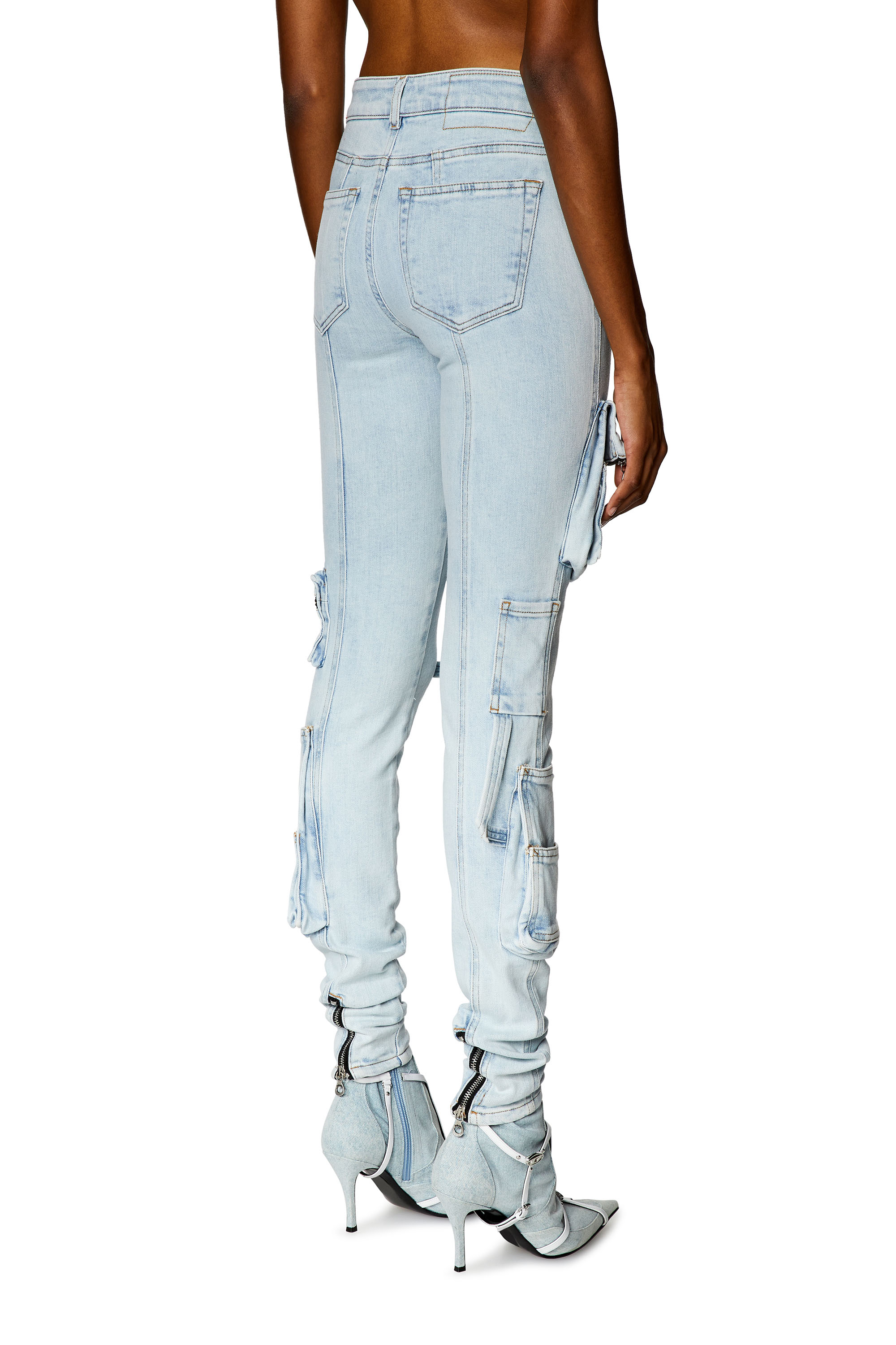 Skinny Jeans 1984 Slandy-High 068FU, Light Blue Diesel - Woman's Skinny Jeans 1984 Slandy-High 068FU, Light Blue - 5