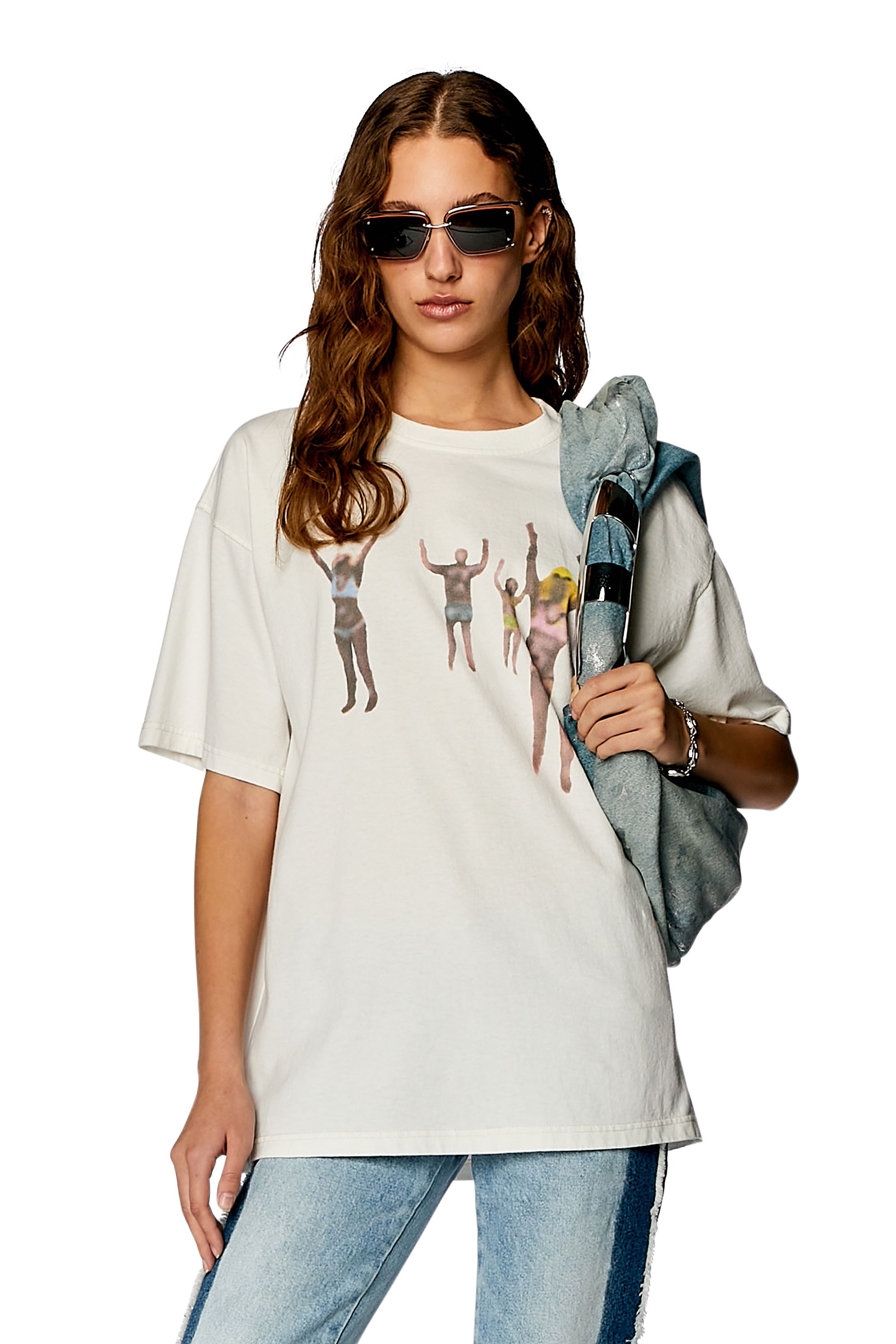 Diesel - T-BUXT-N8, Woman's T-shirt with airbrush body prints in White - 3