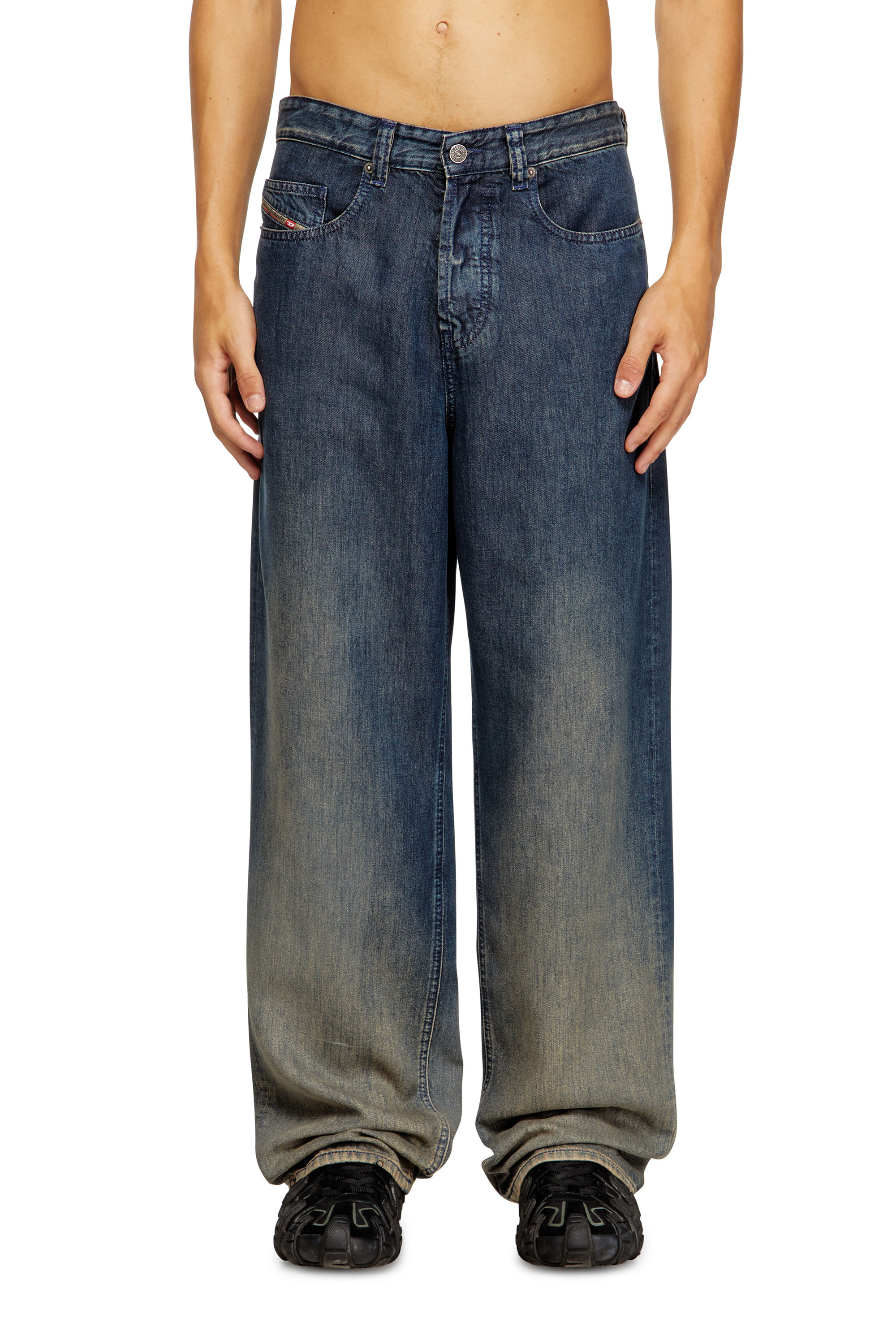 Diesel - Relaxed Jeans 2001 D-Macro 068TD Homme, Bleu Foncé - Image 1