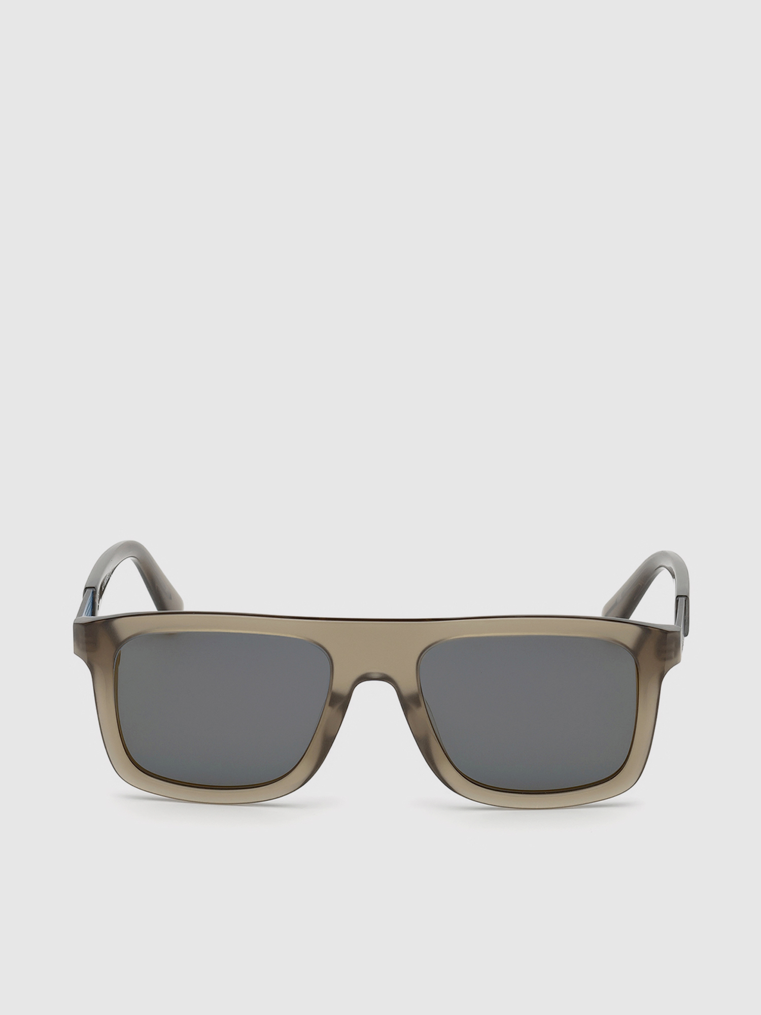 Diesel - DL0268, Man's Square eyewear with metal plaque in Brown - 1