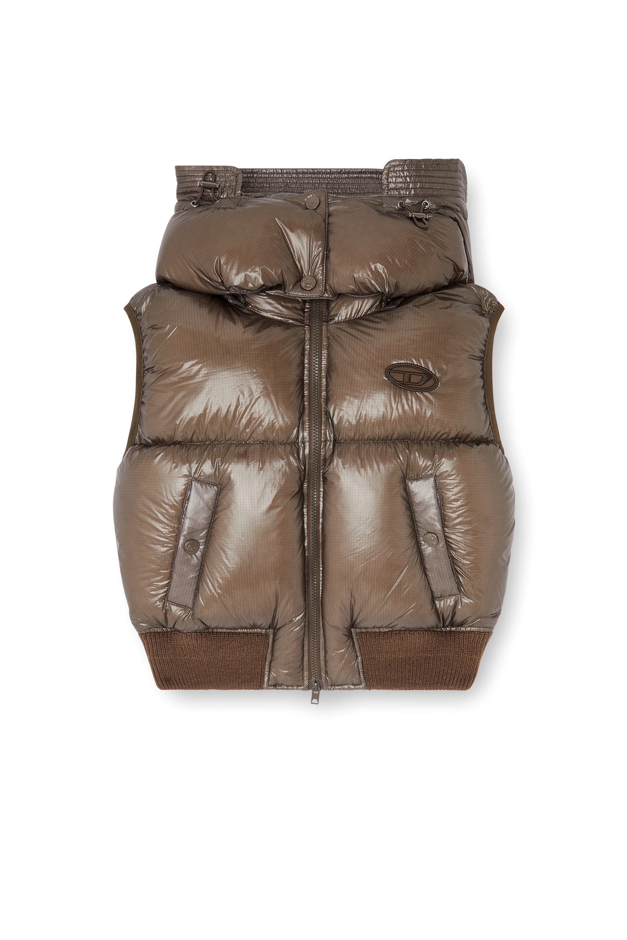 Diesel - W-PEYT-SSL-NEW-T1, Doudoune sans manches en ripstop avec capuche amovible Femme in ToBeDefined - 3