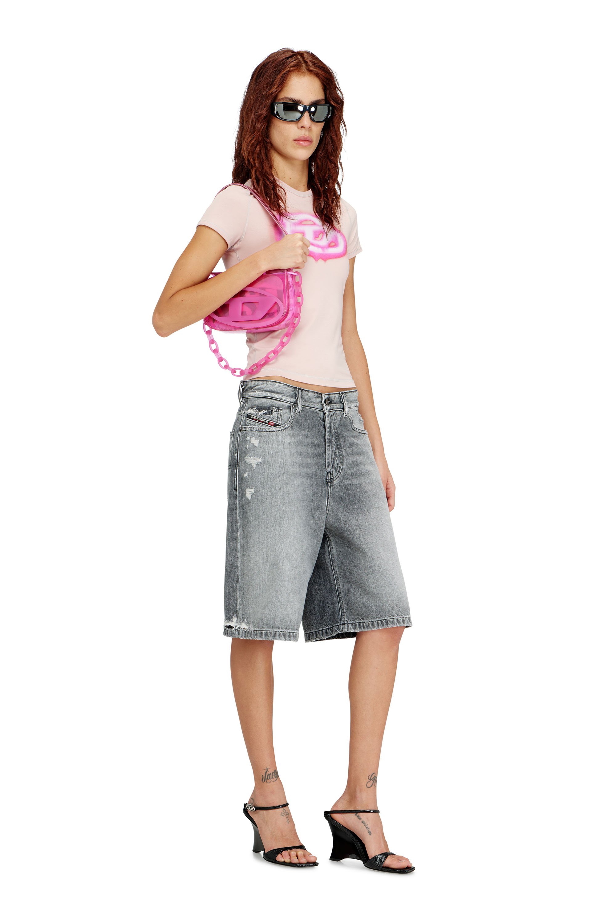 Diesel - 1DR, 1DR-Sac iconique &agrave; bandouli&egrave;re en TPU transparent Femme in Rose - 2