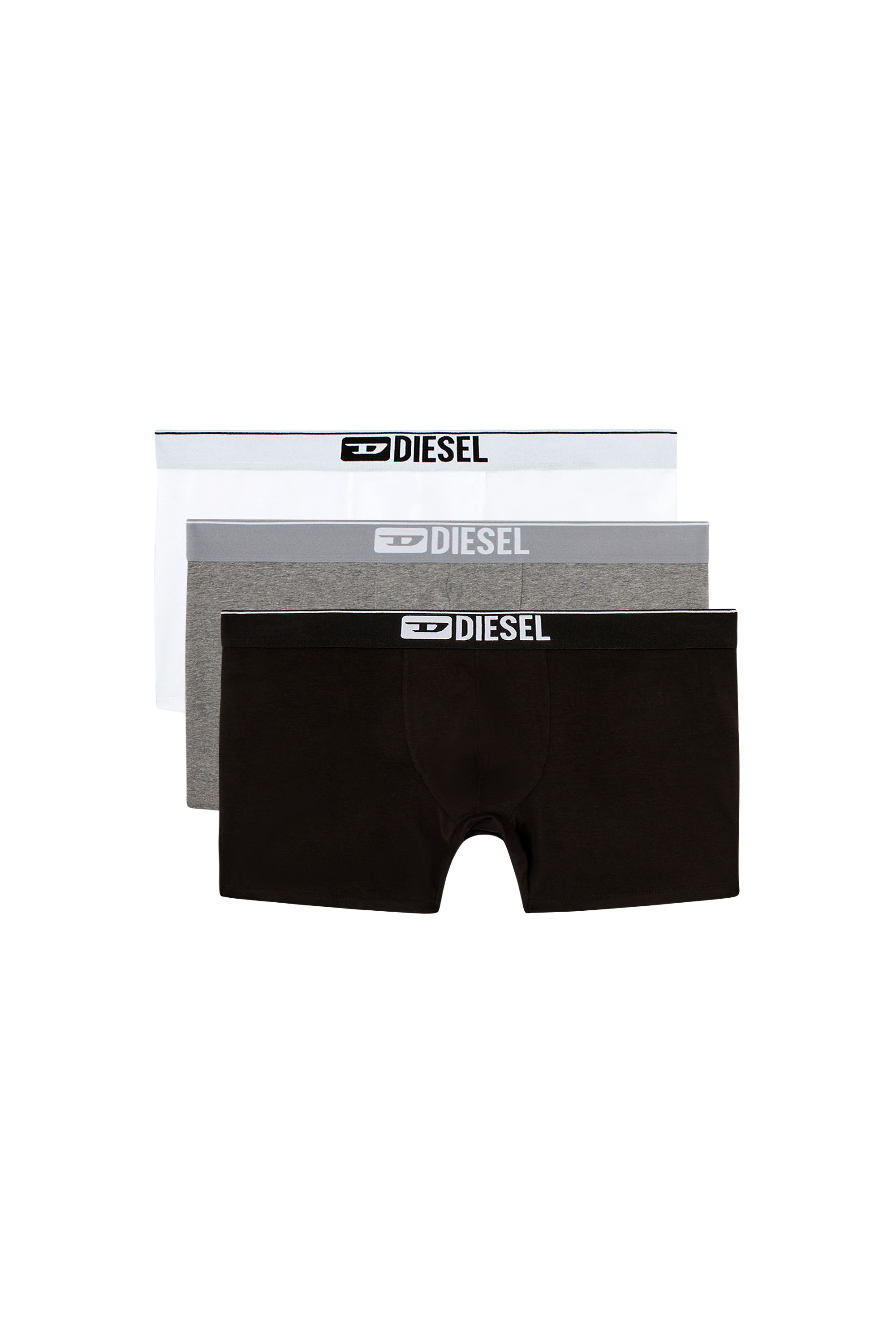 Diesel - MAX-3PACK, Male's Three-pack stretch cotton boxer briefs in Black/White - 2
