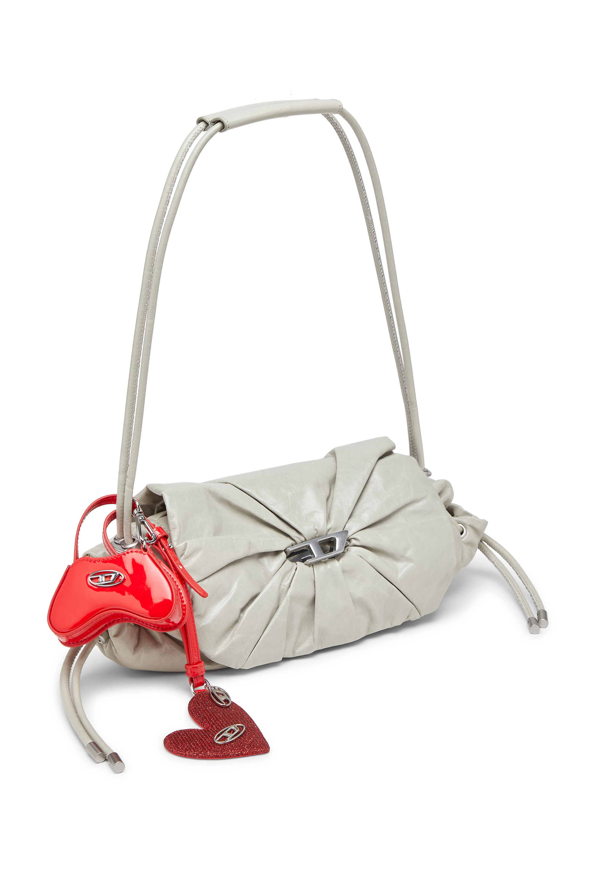 Diesel - PLAY MIRROR, Woman's Heart charm with logo in metal in Red - 2