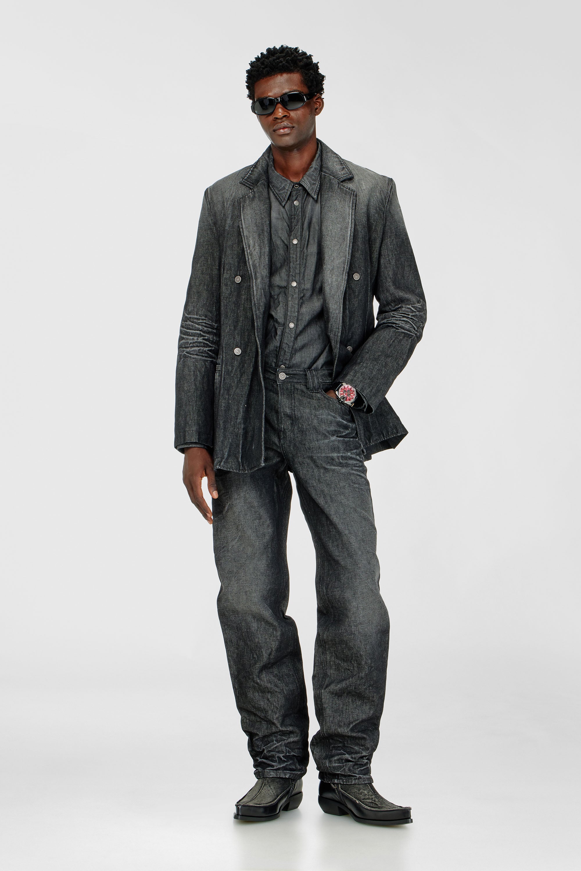 Diesel - Male's Regular Jeans 1991 D-Voeed 09R39, Black/Dark Grey - 2