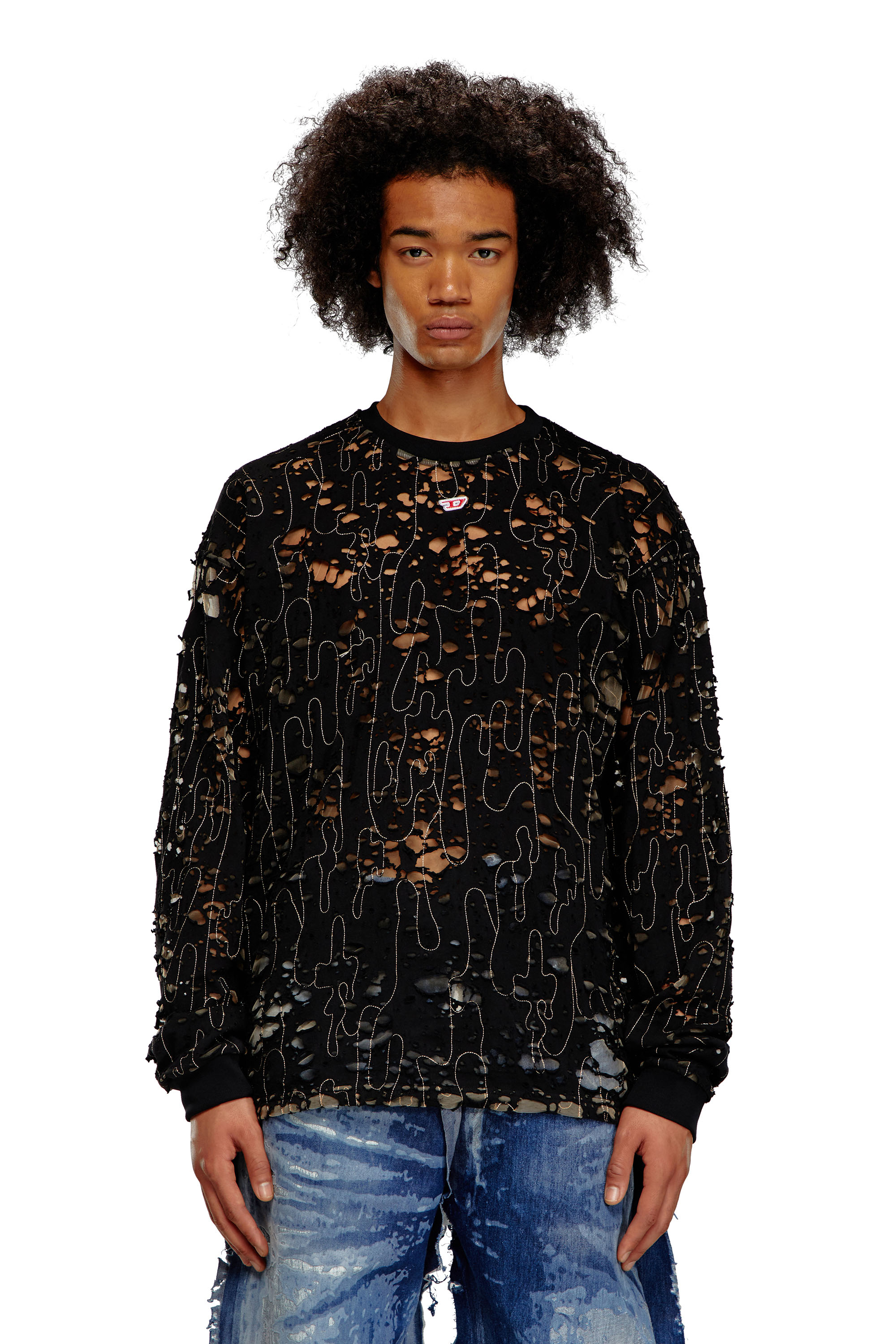 DISEL トップス Women's Long-sleeve T-shirt with graphic print | Black | Diesel
