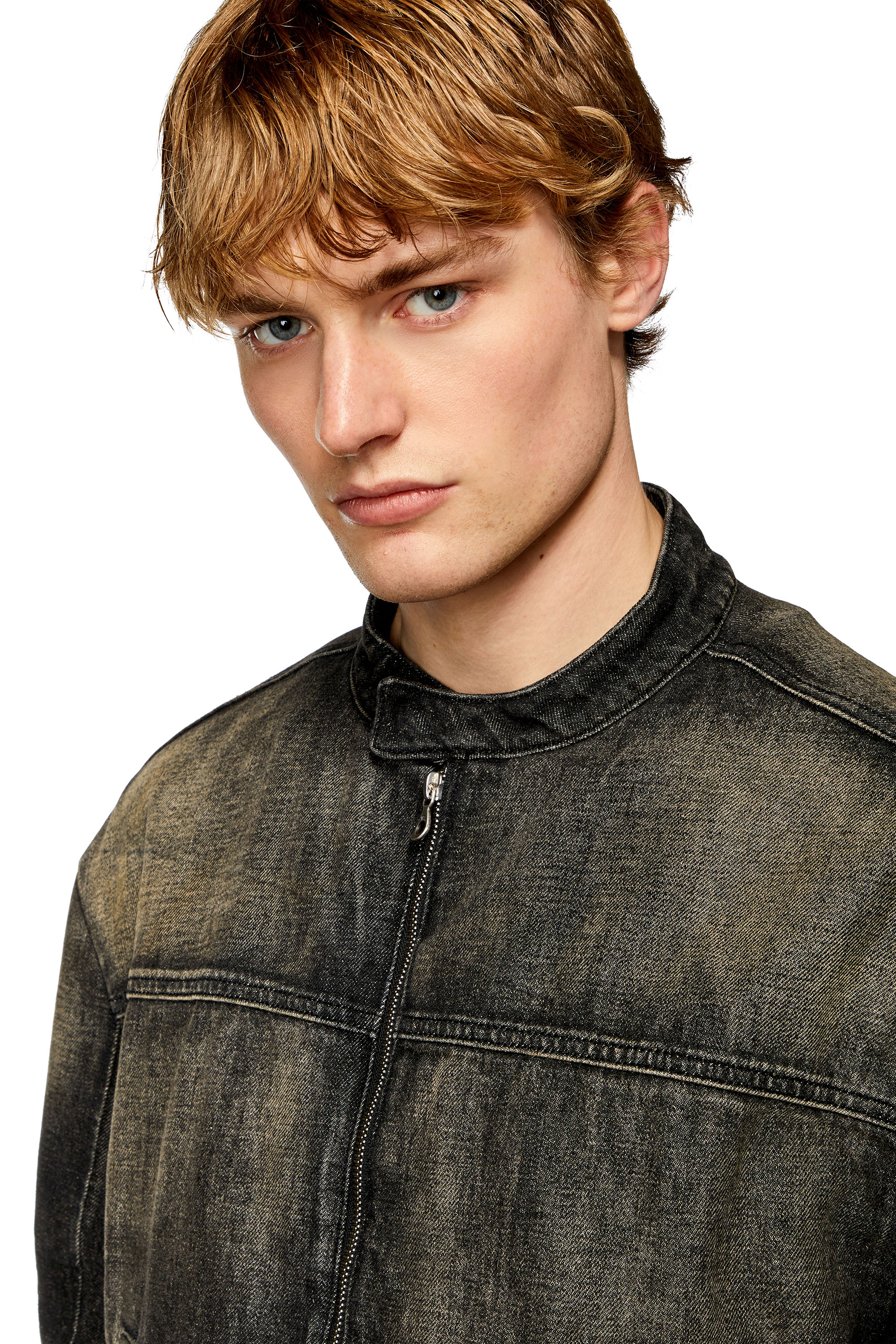 Diesel - D-MARGE-S, Man's Denim jacket in cotton and hemp in Black - 4