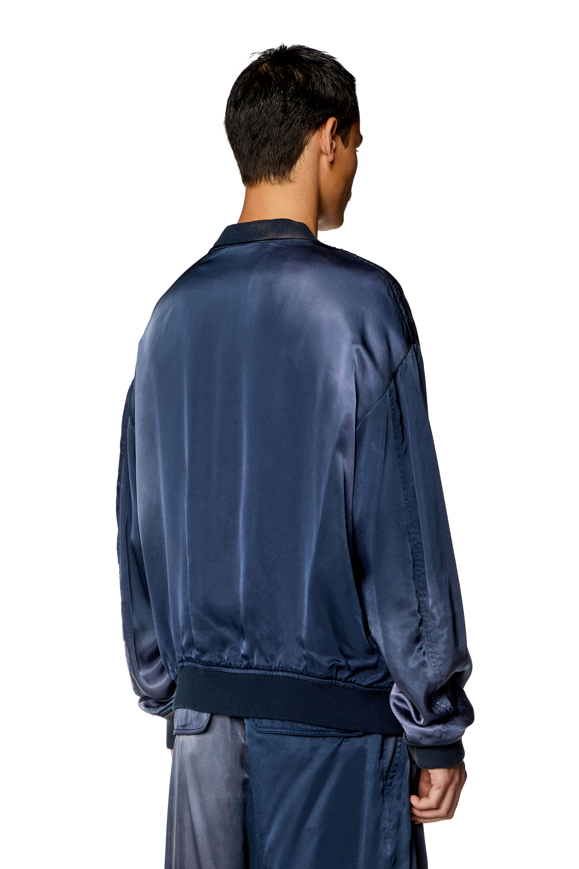 Men's Satin bomber jacket with faded effect | Blue | Diesel