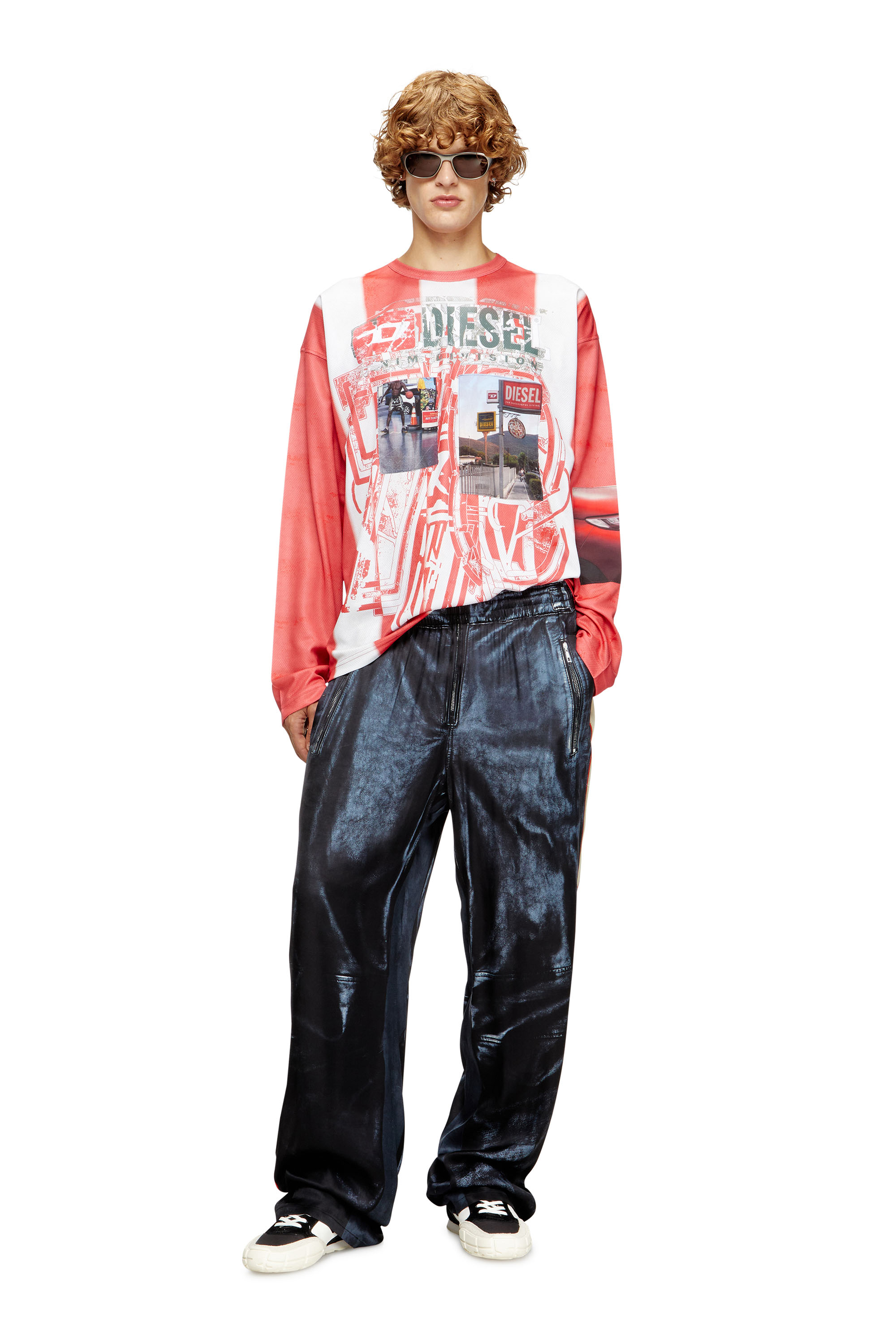 Diesel - P-THECKS-NMAN, Pantalon en viscose à imprimé de motard Homme in Polychrome - 2