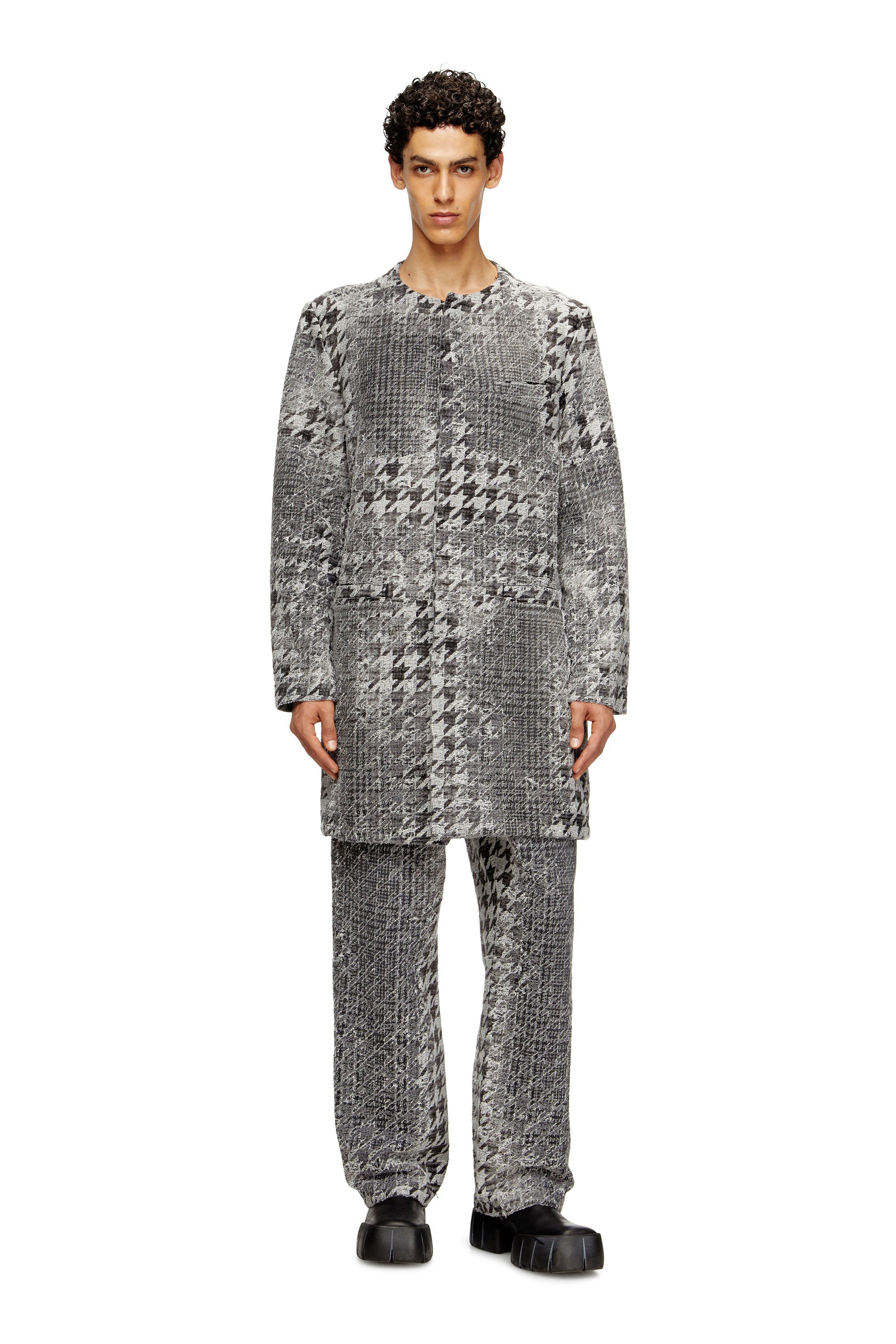 Diesel - D-LOT-FSH, Manteau en denim jacquard motif Prince-de-Galles Mixte in Polychrome - 3