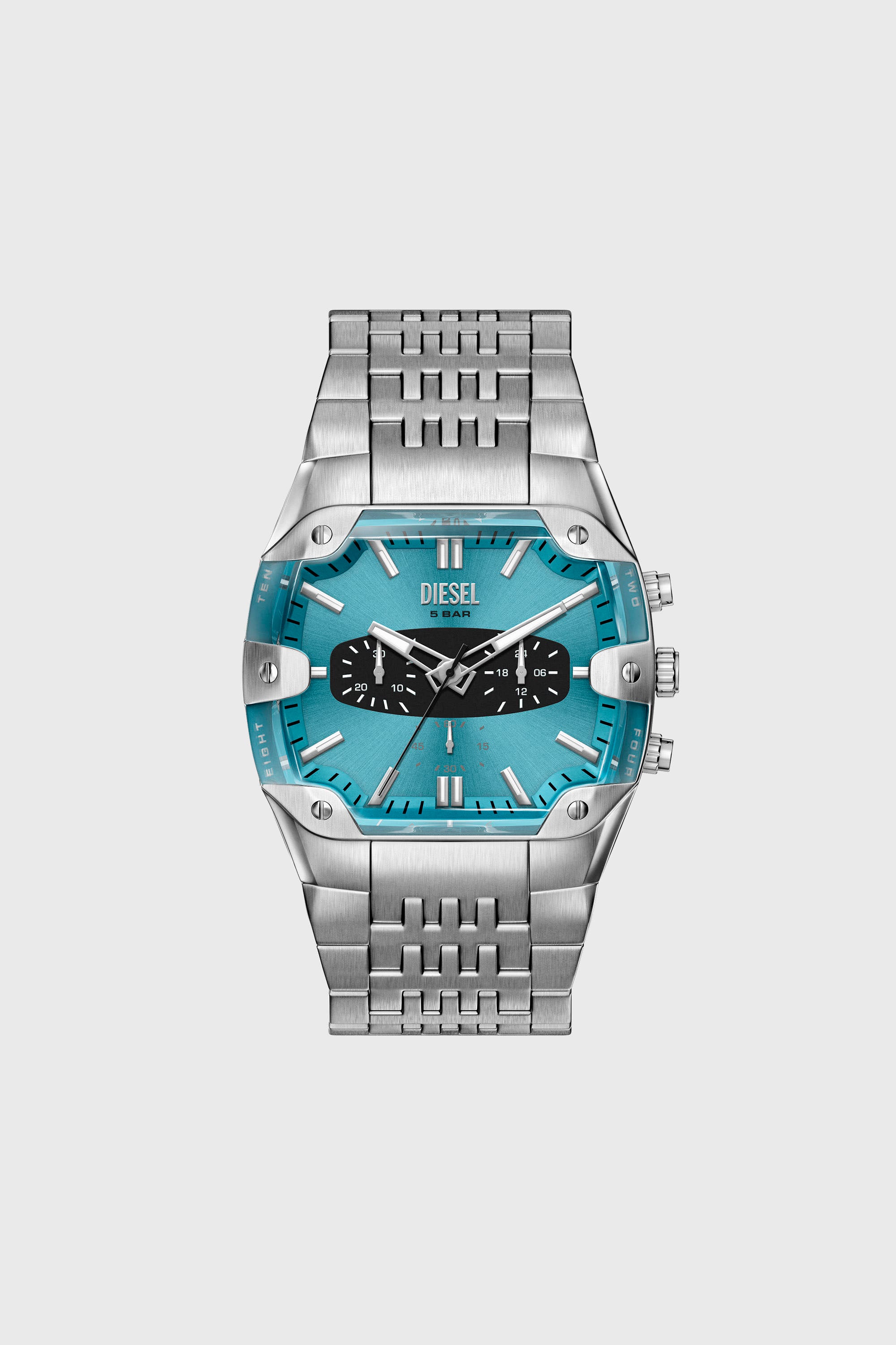 Diesel - DZ4725 WATCH, Male's Spiked cushion stainless steel watch in Silver - 1