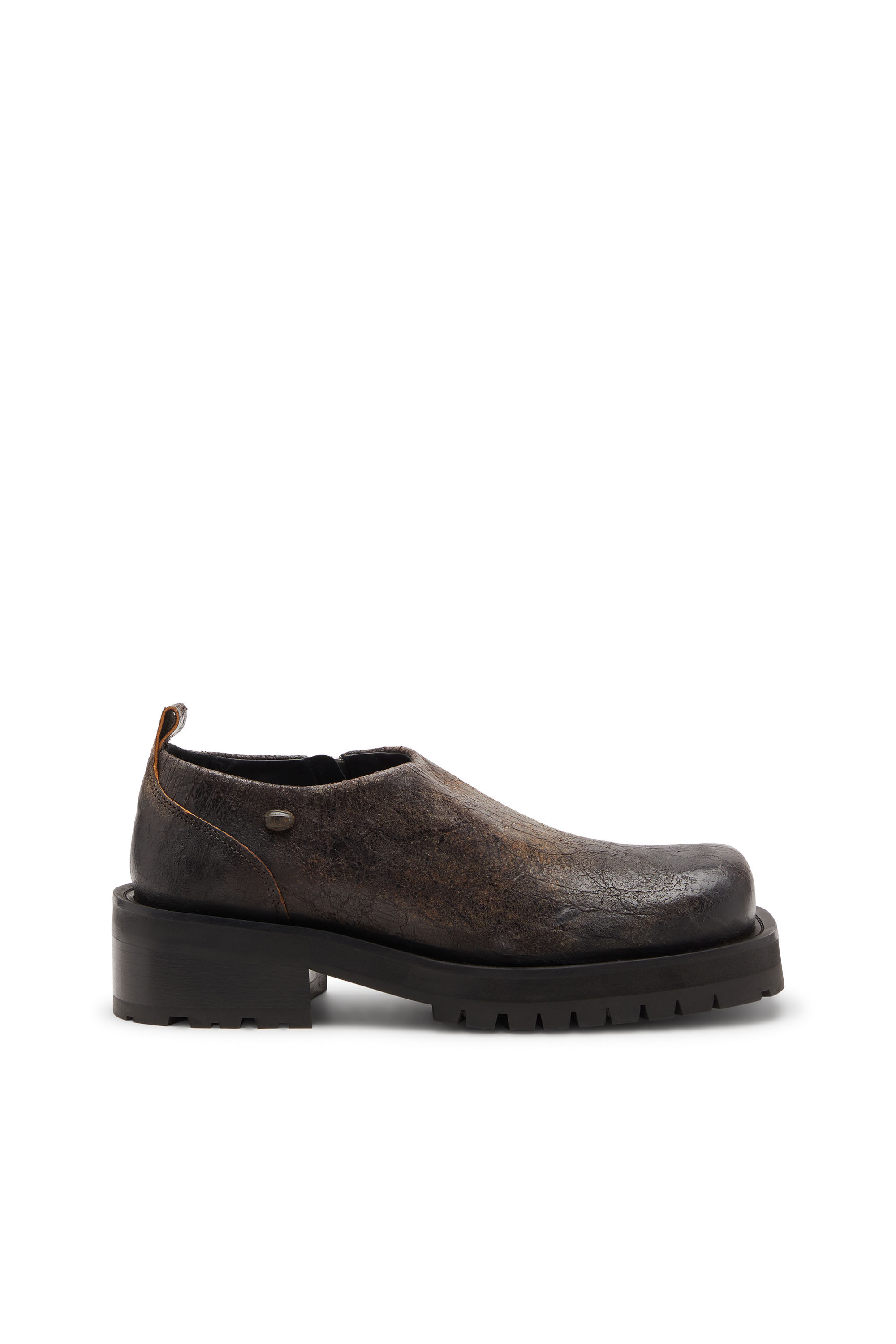 Diesel - D-TEXAN CLOG, D-Texan-Chaussures zippées en suède craquelé vieilli Homme in Marron - 1
