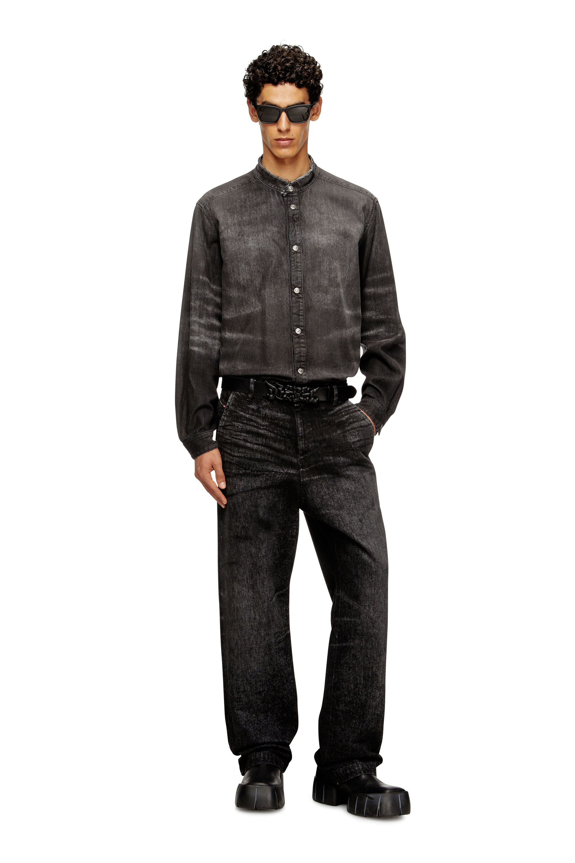 Diesel - Regular Jeans D-Eber 007DB Homme, Noir/Gris foncé - Image 2
