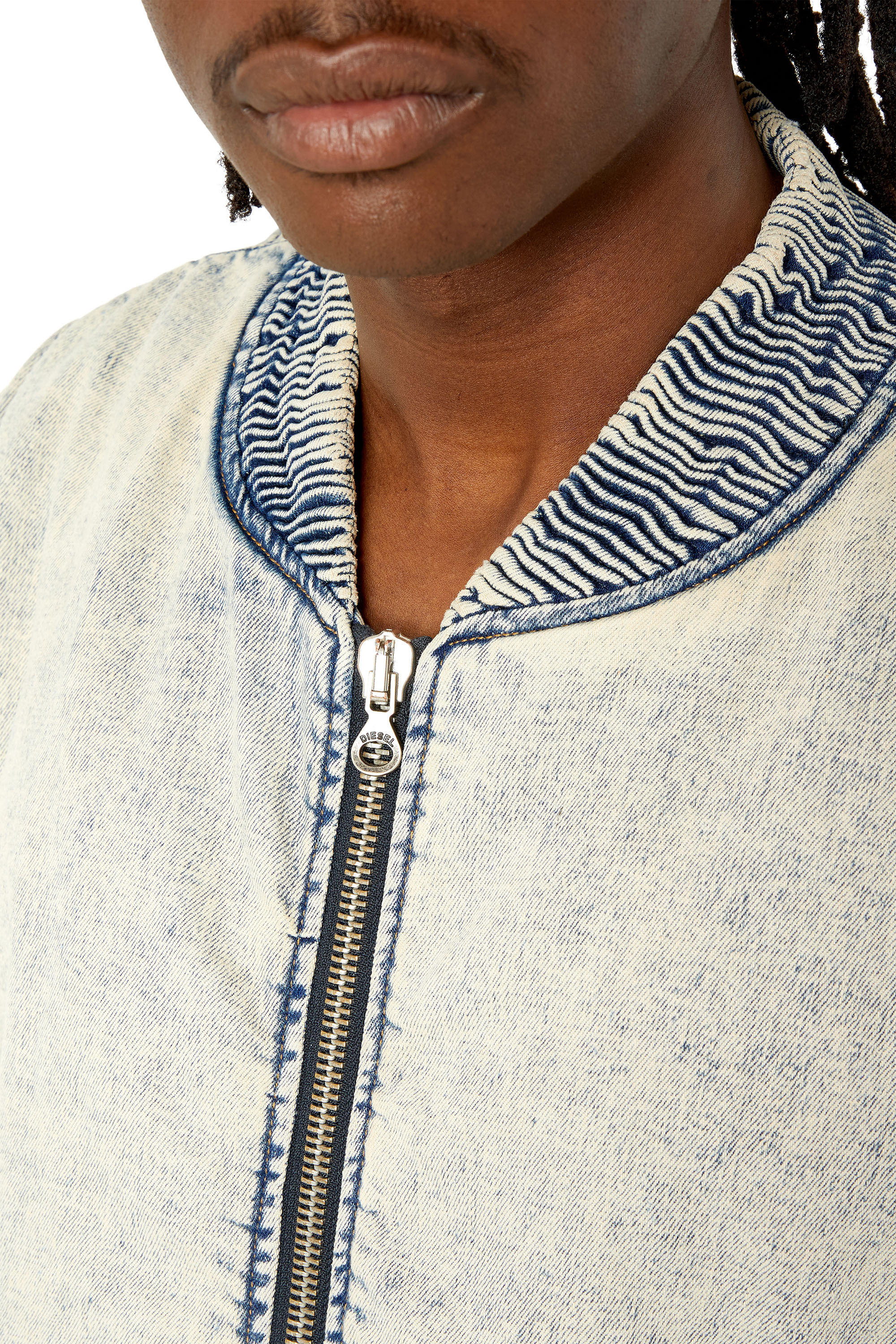 Diesel - D-BRESSY, Man's Padded denim bomber jacket in Light Blue - 4