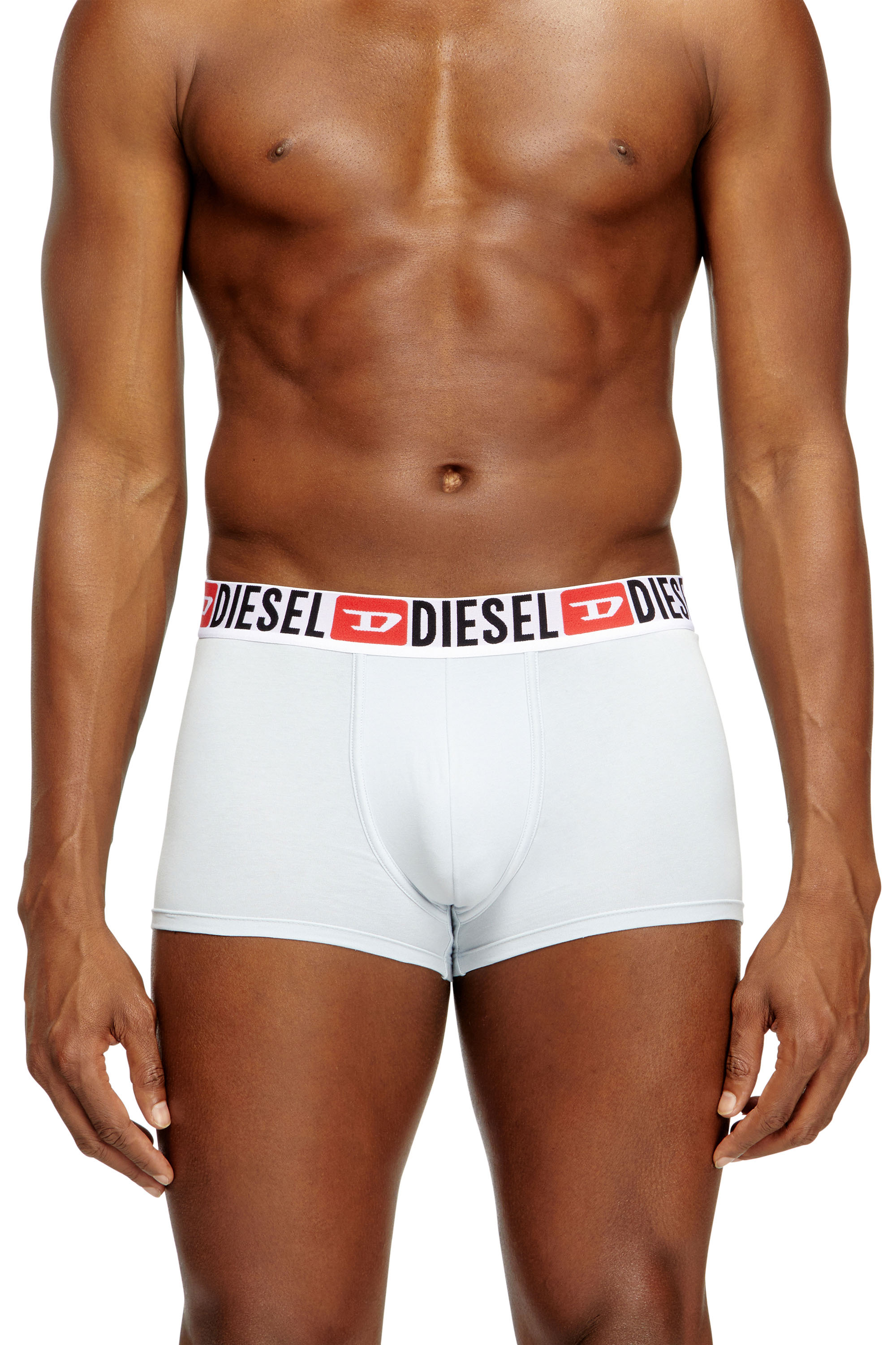 Diesel - UMBX-DAMIENTHREEPACK, Male's Three-pack of all-over logo waist boxers in White - 1