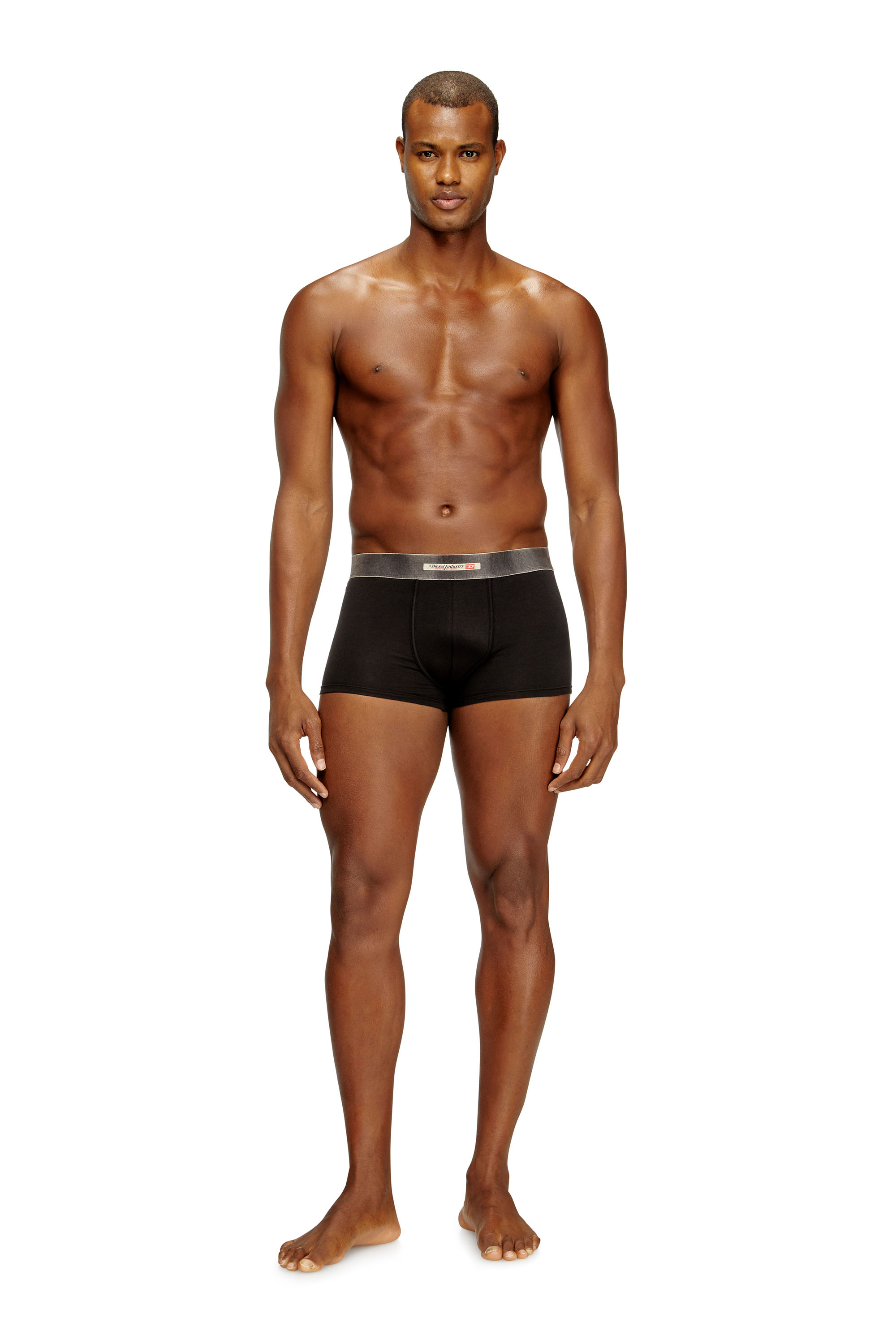 Diesel - DAMIEN-DNM-3PACK, Man's 3-pack of stretch cotton boxers with satin waistband in Black - 3