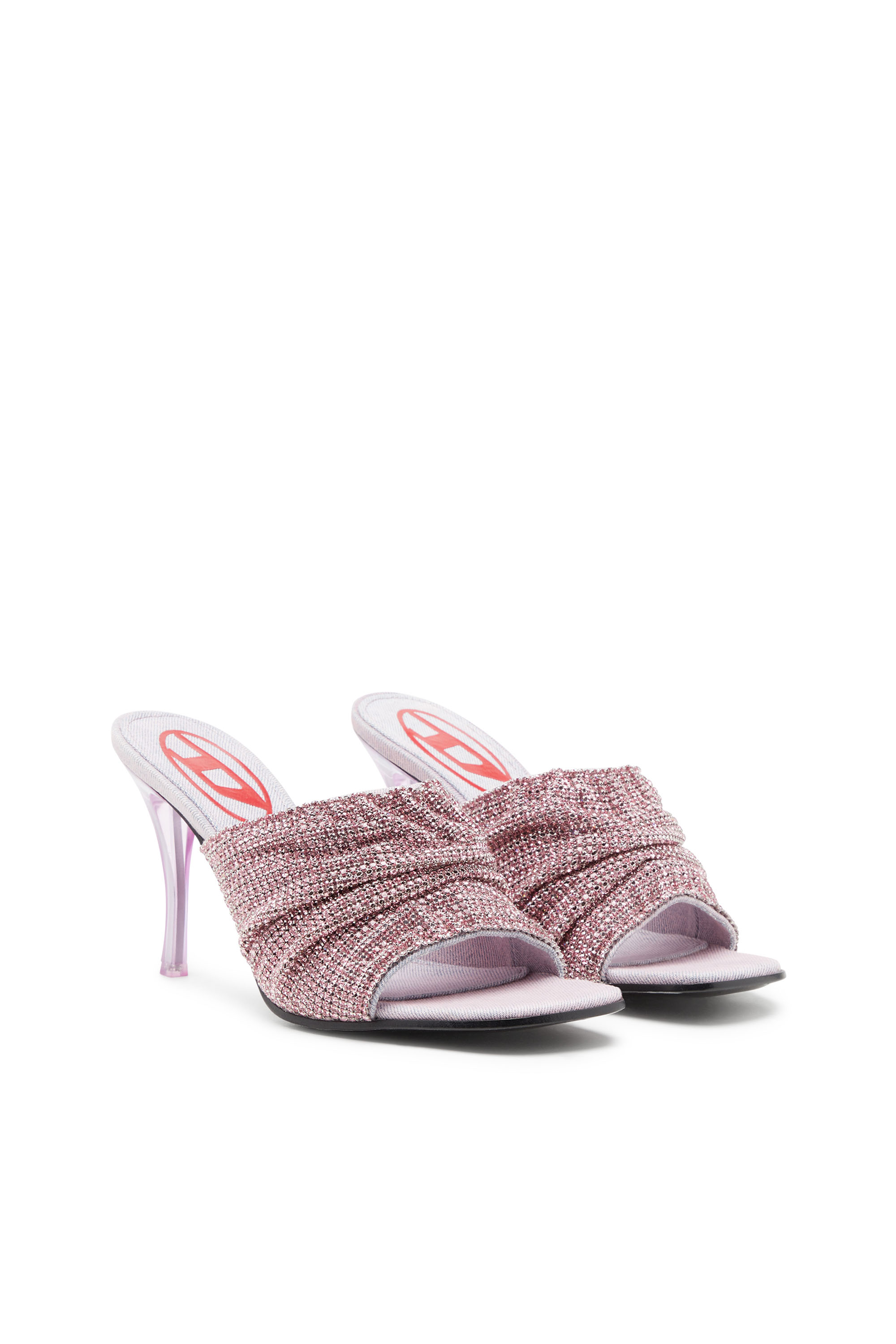 Diesel - D-SYDNEY SDL S, Woman's D-Sydney Sdl S Sandals - Mule sandals with rhinestone band in Pink - 2
