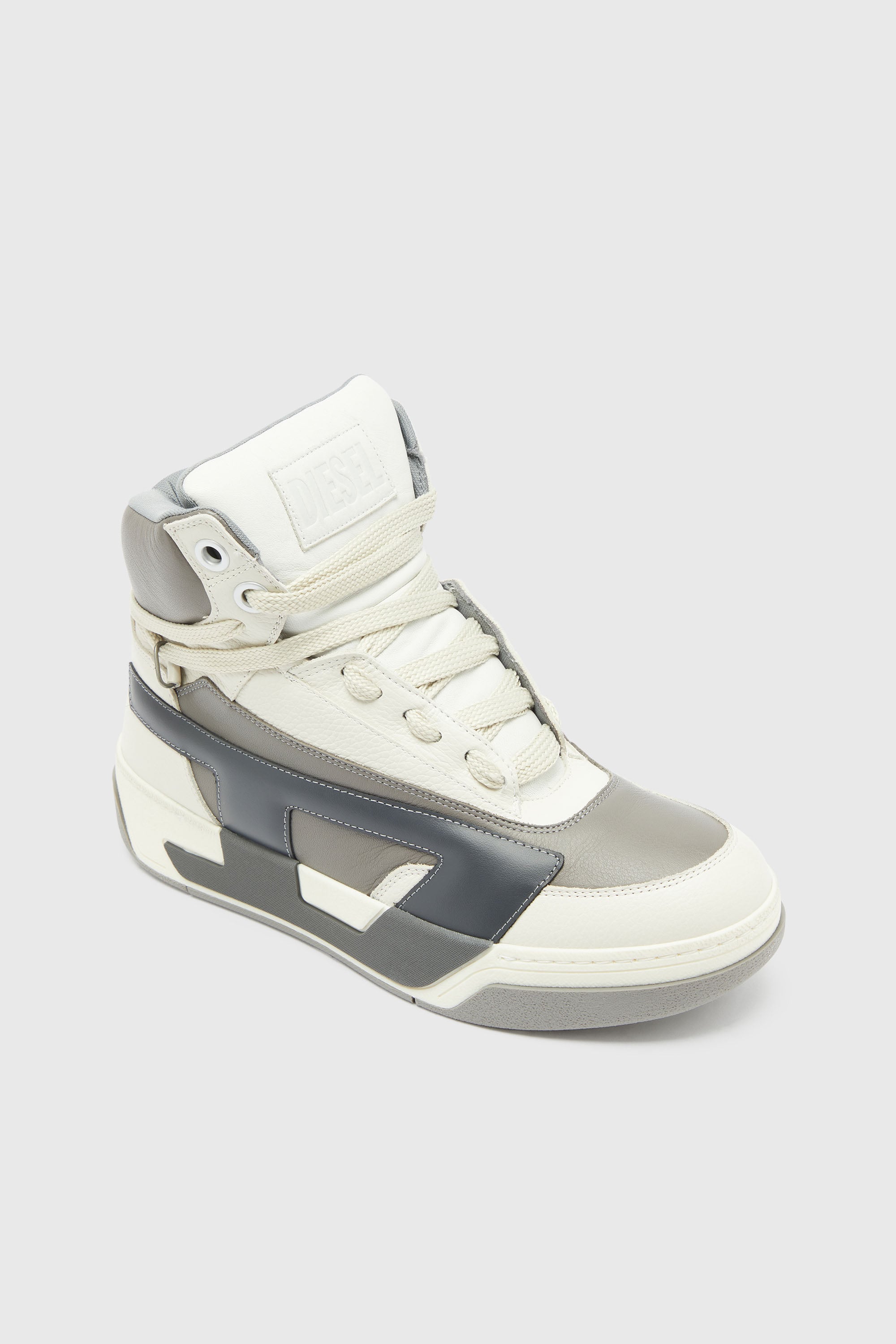 Men's S-D-Ollie - High-top leather sneakers with D logo | White