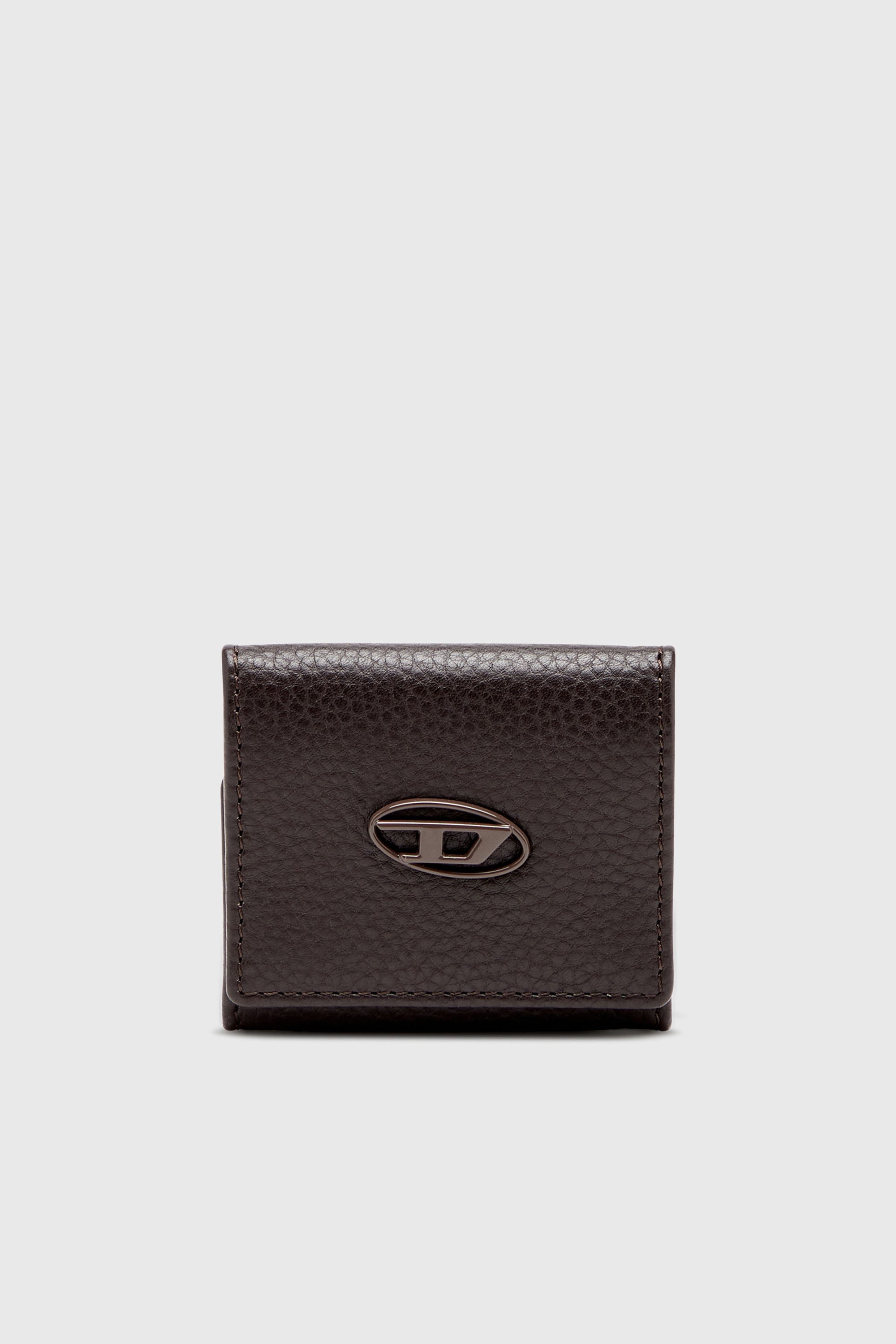Diesel - HISSU EVO COIN CASE, Male's Coin purse in grainy leather in Dark Brown - 1