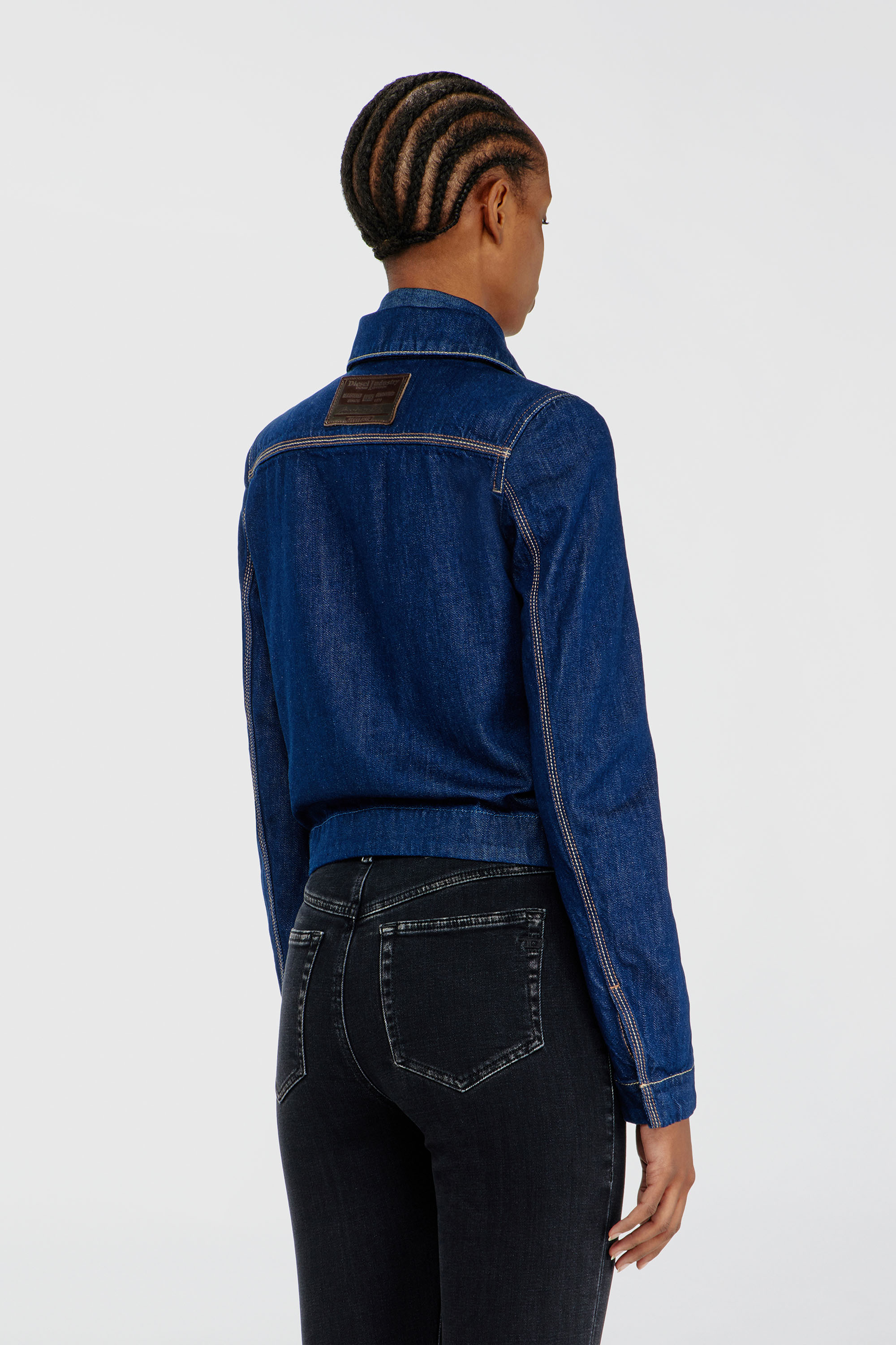 Diesel - DE-CORB, Woman's Coach jacket in rinse denim in Dark Blue - 5