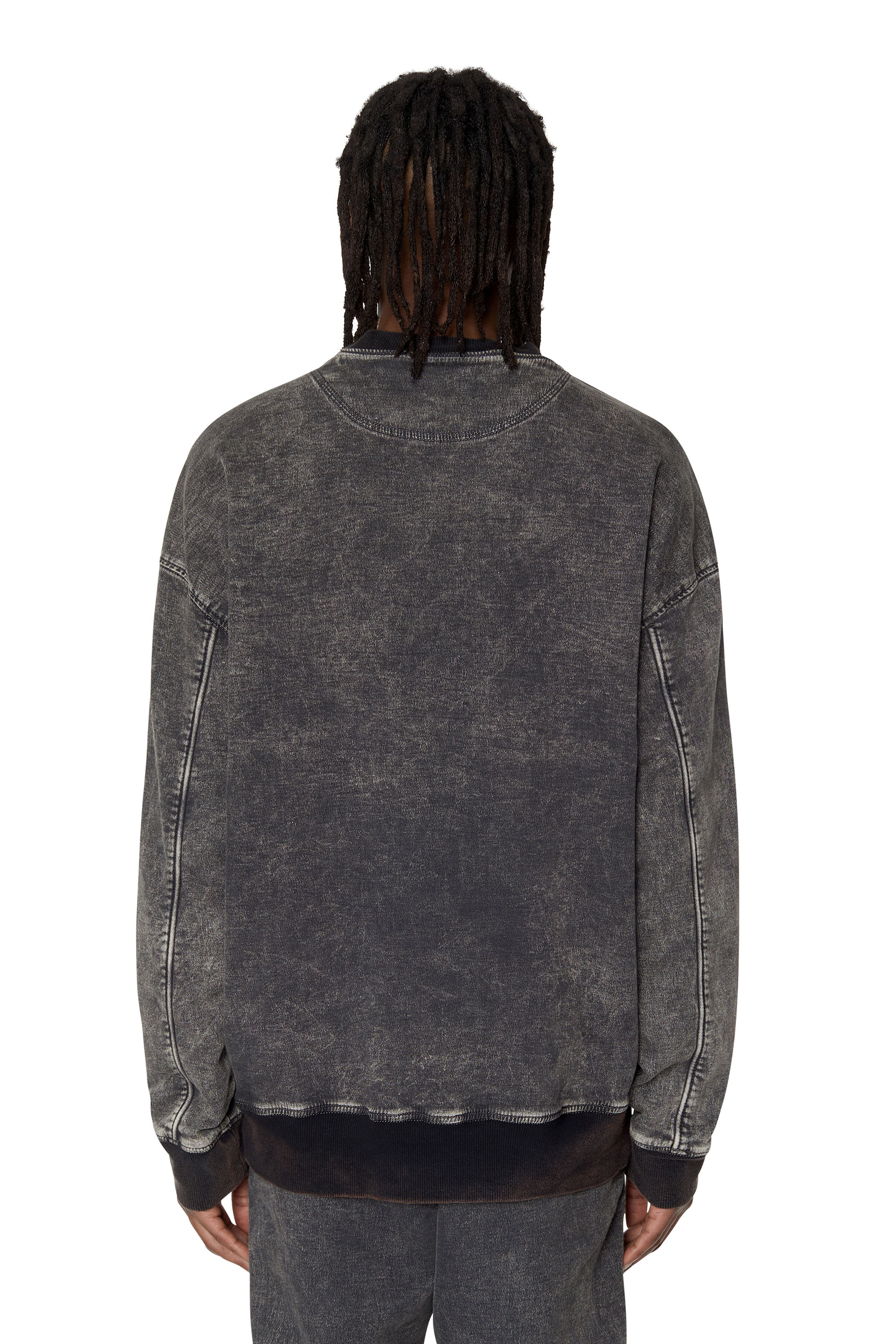 D-KRIB-NE Man: Responsible sweatshirt in Denim | Diesel Library