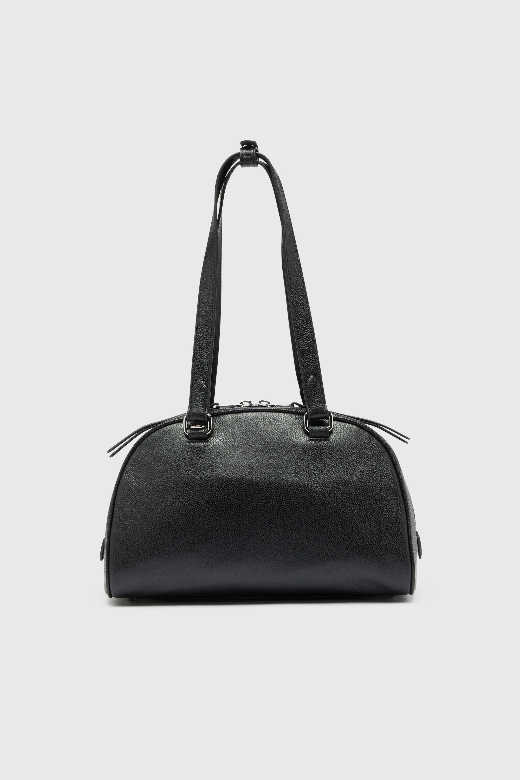 Women's 1DR Dome - Leather Boston bag with embossed logo | Black