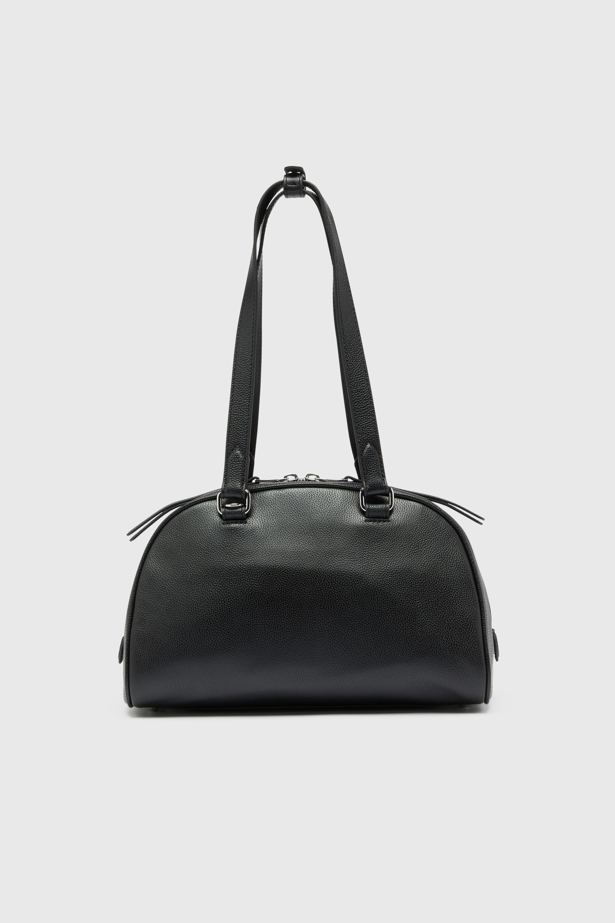 Diesel - 1DR DOME SHOULDER, 1DR Dome - Bolso Boston de piel con logo en relieve Unisex in Negro - 3