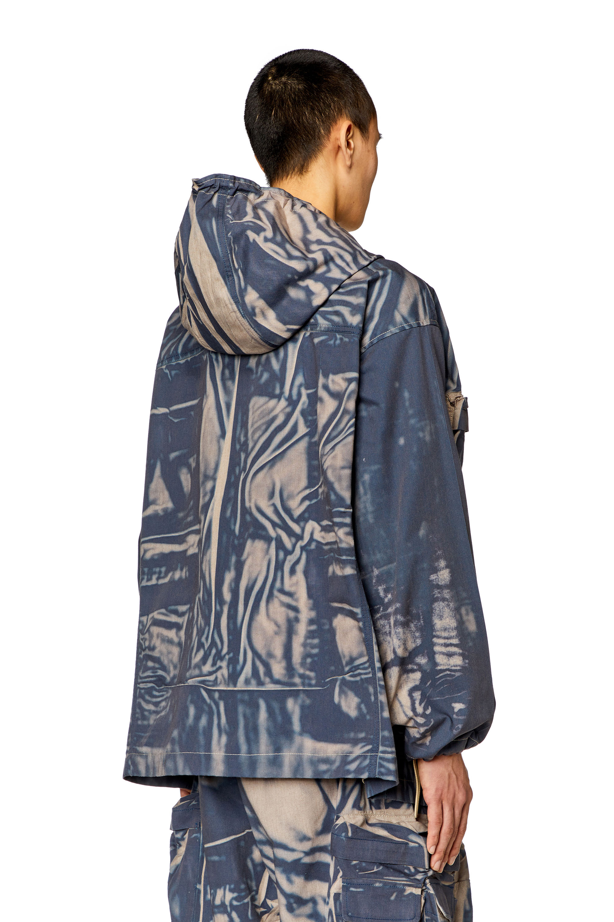 Men's Cargo jacket with creased print | Multicolor | Diesel