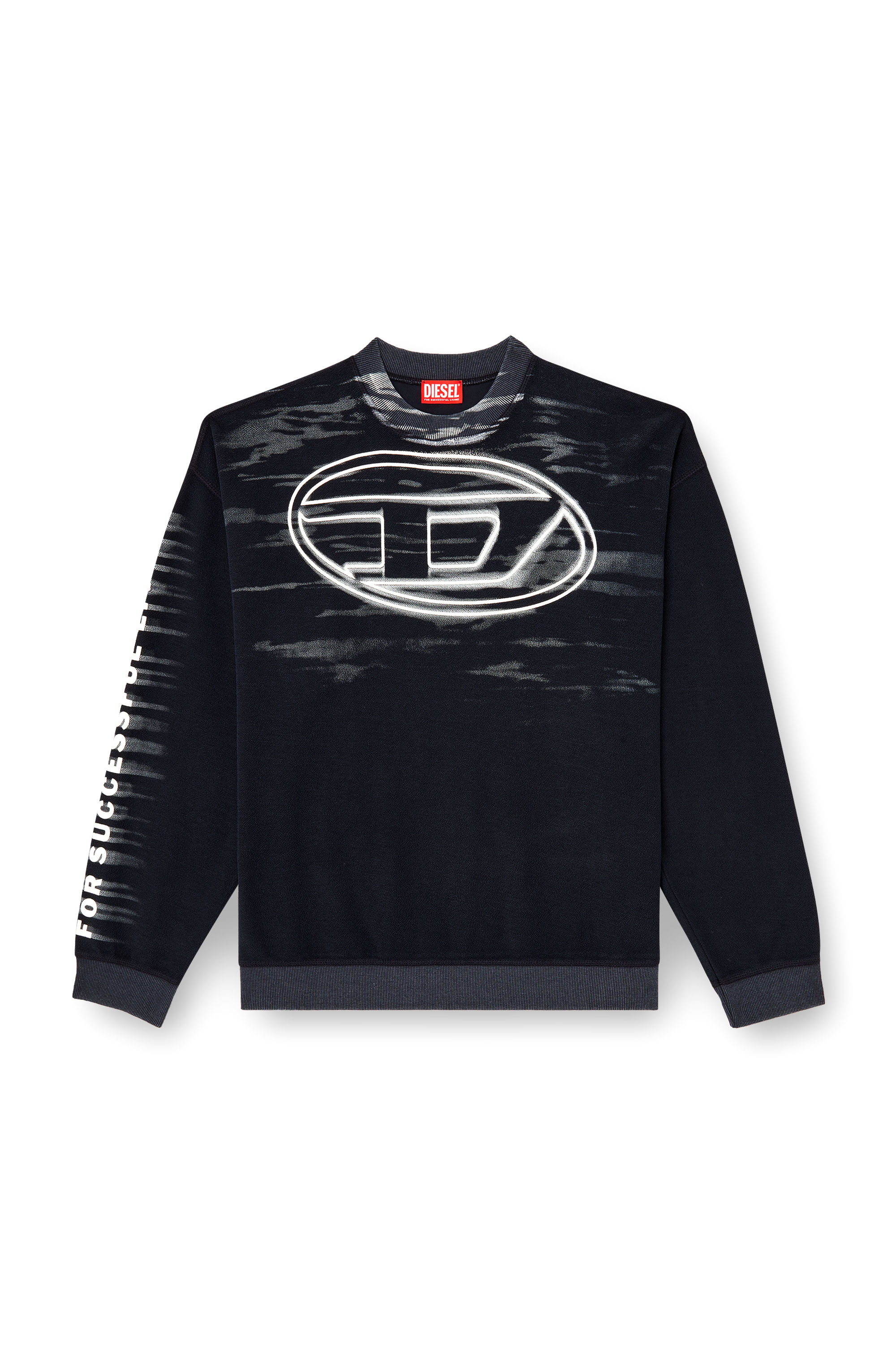 Diesel - S-BOXT-T1, Male's Cotton sweatshirt with Oval D print in Dark Blue - 4