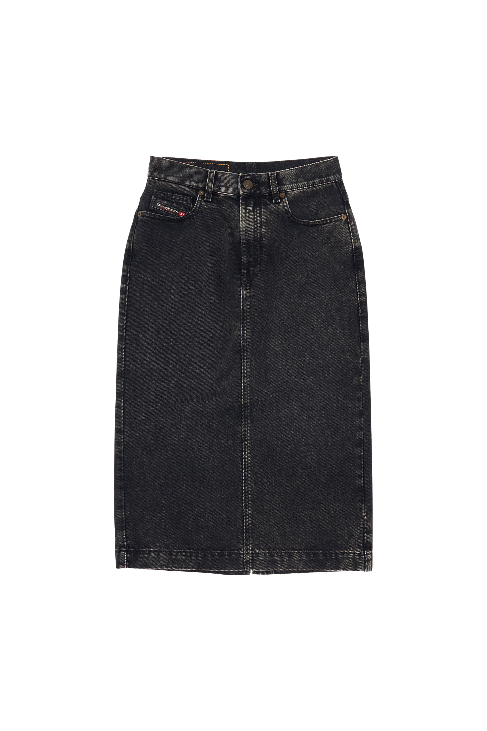 Diesel - DE-RONNY PENCIL SKIRT, Woman's Pencil skirt in denim in Black/Dark grey - 6