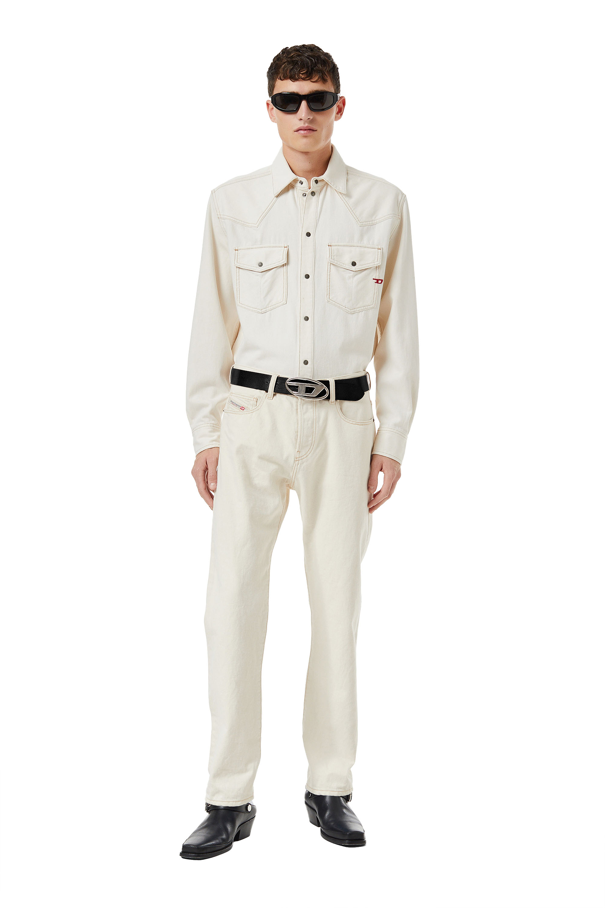 Diesel - Straight Jeans 2020 D-Viker 09B95, Straight Jeans - 2020 D-Viker Homme in Blanc - 3