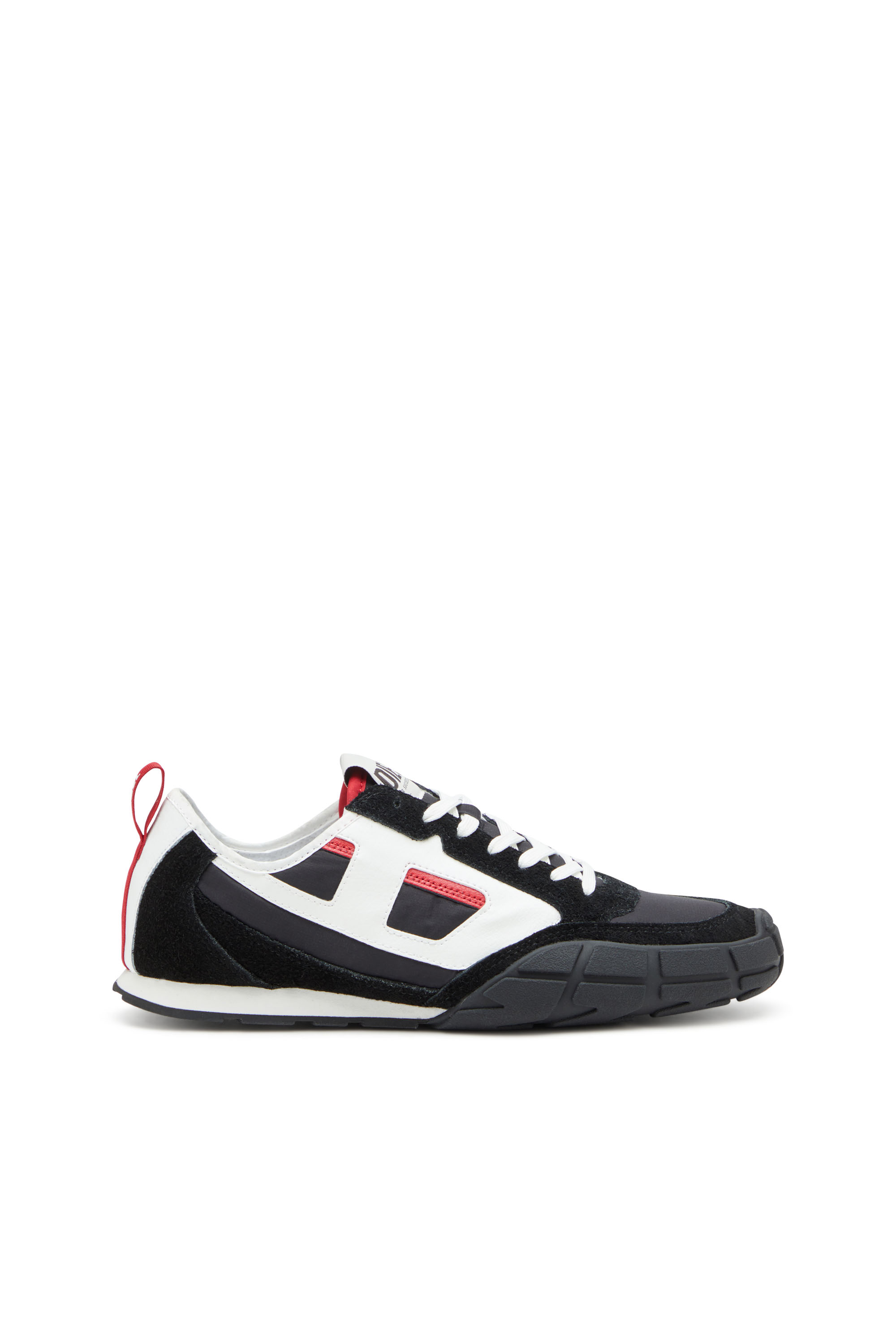 Diesel - S-PAGODHA LOW, Male's S-Pagodha-Sneakers in leather, suede and ripstop in Black/Red - 2