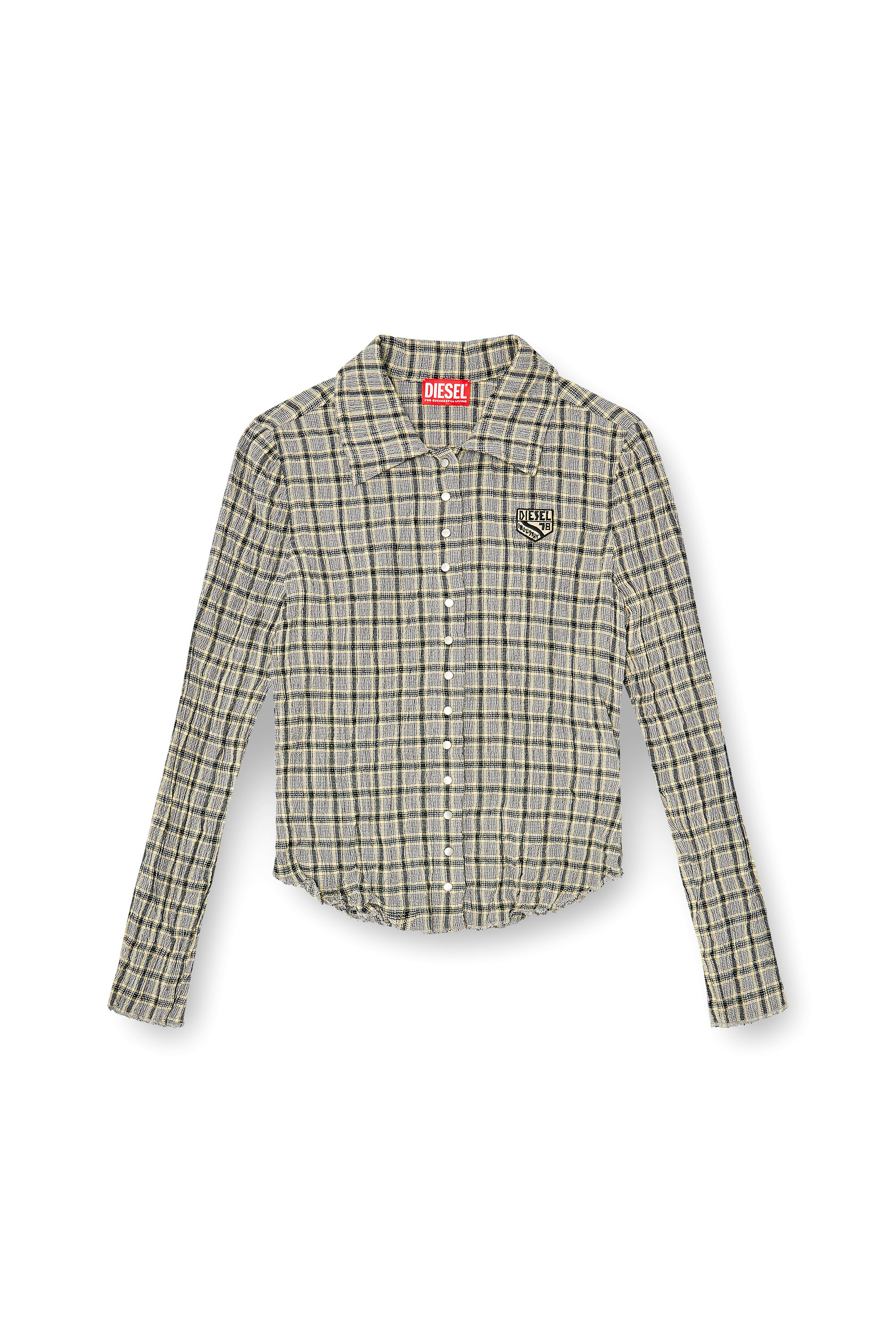 Diesel - C-ARRILON, Woman's Check shirt with seersucker effect in null - 4
