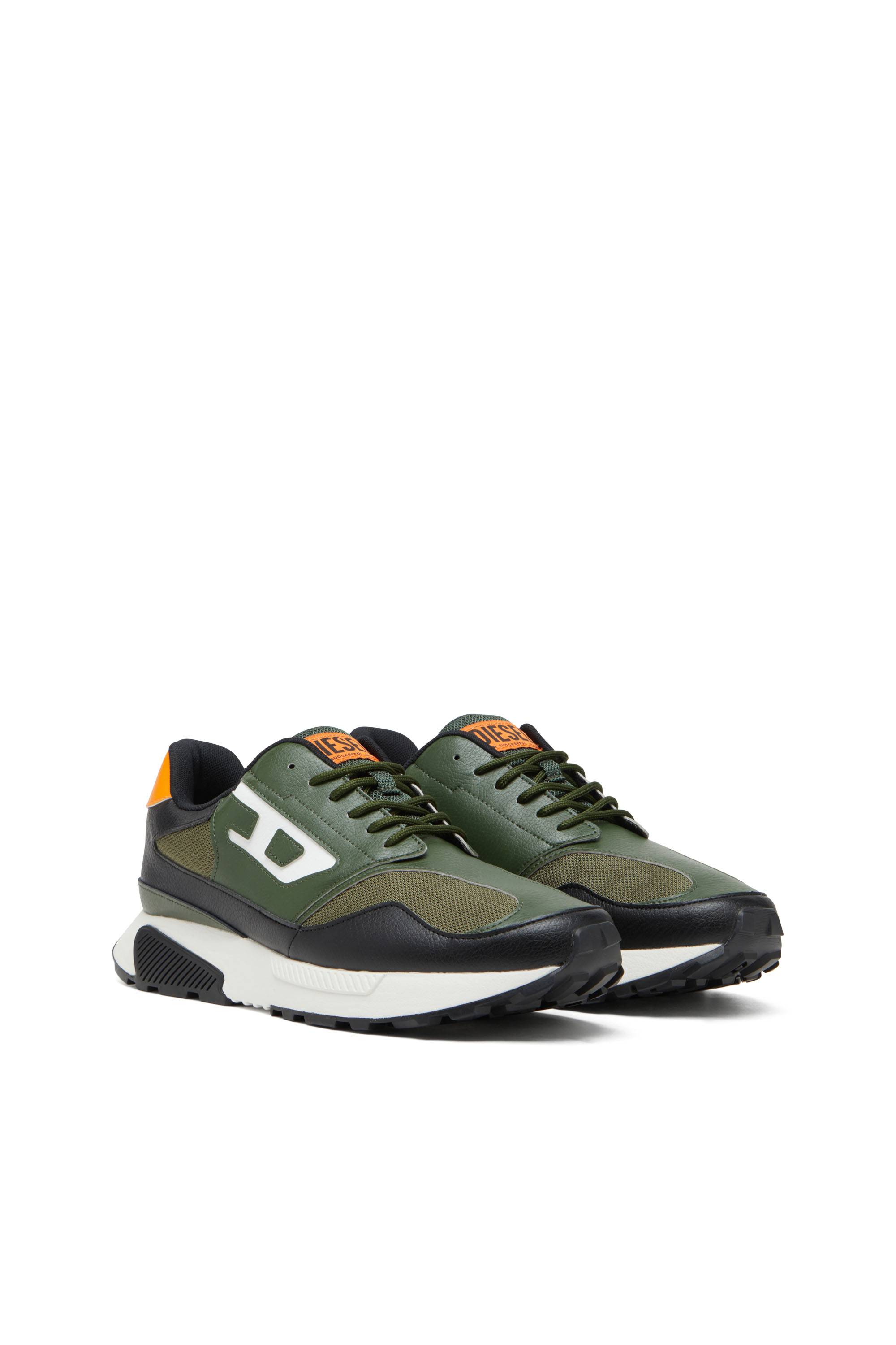Diesel - S-TAME-D RUNNING, Man's S-Tame-D-Sneakers in mesh, suede and PU in Olive Green - 2