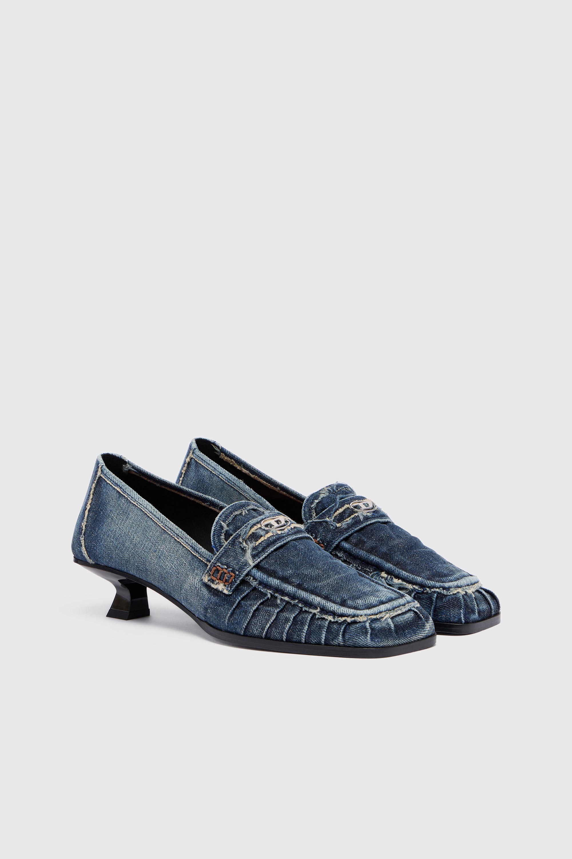 Diesel - D-AMBER MOC 30, D-Amber-Mocassins &agrave; pampilles en denim Femme in Bleu - 2