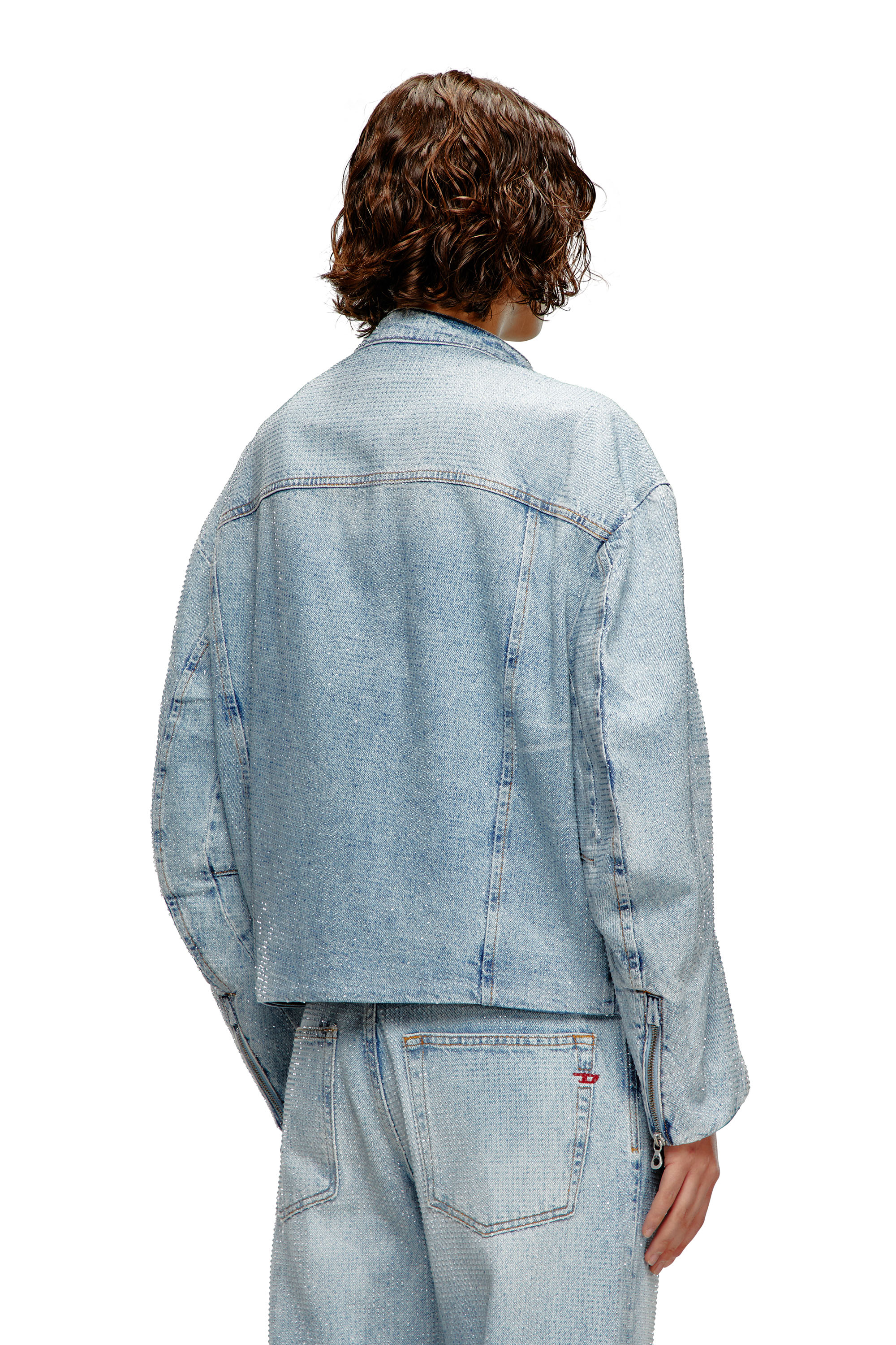 Diesel - DE-MARGE-FSE, Veste oversize en denim cristal Femme in Bleu - 5